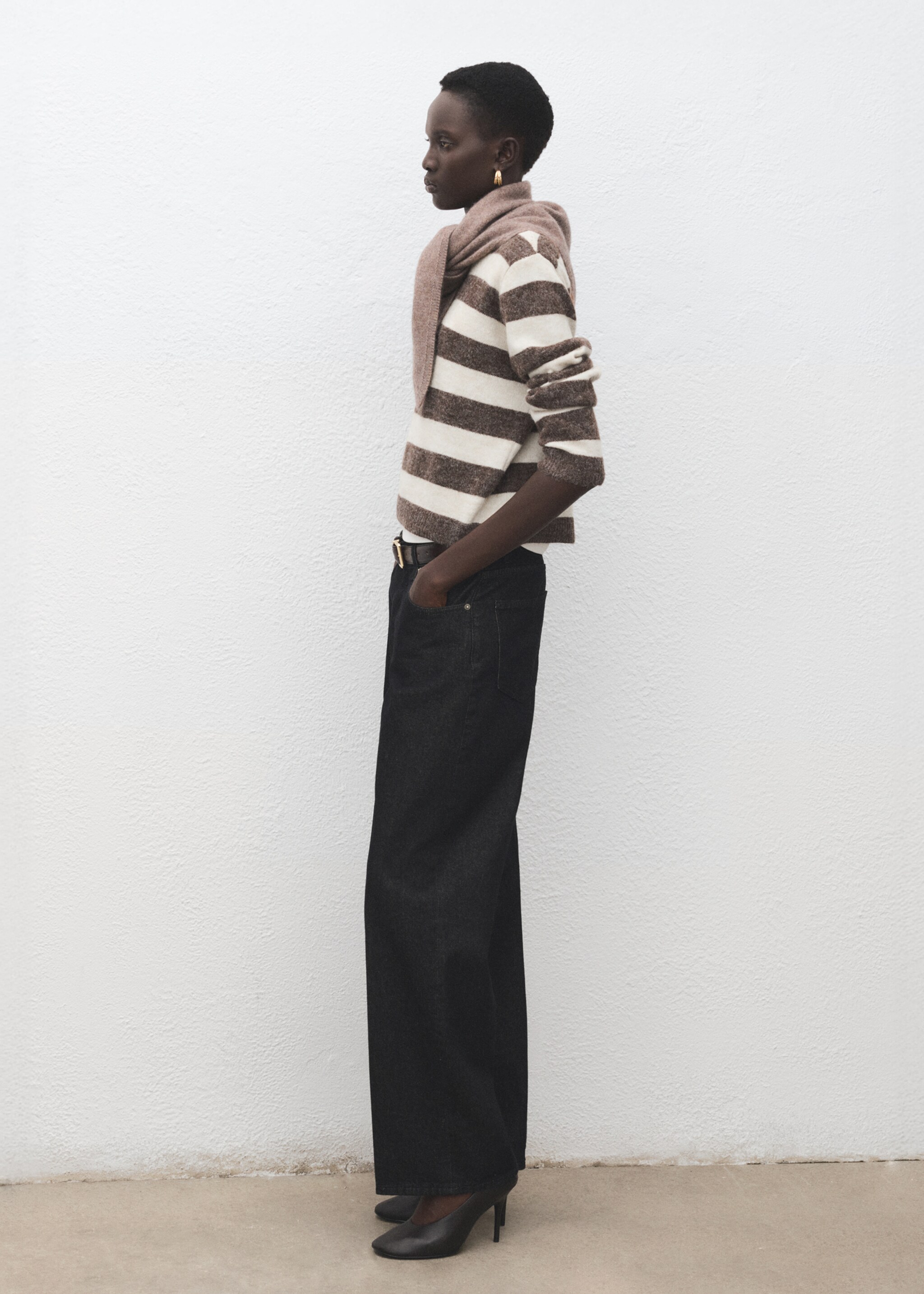 Knit striped sweater - General plane, Brown. Ref: 27011310-00.