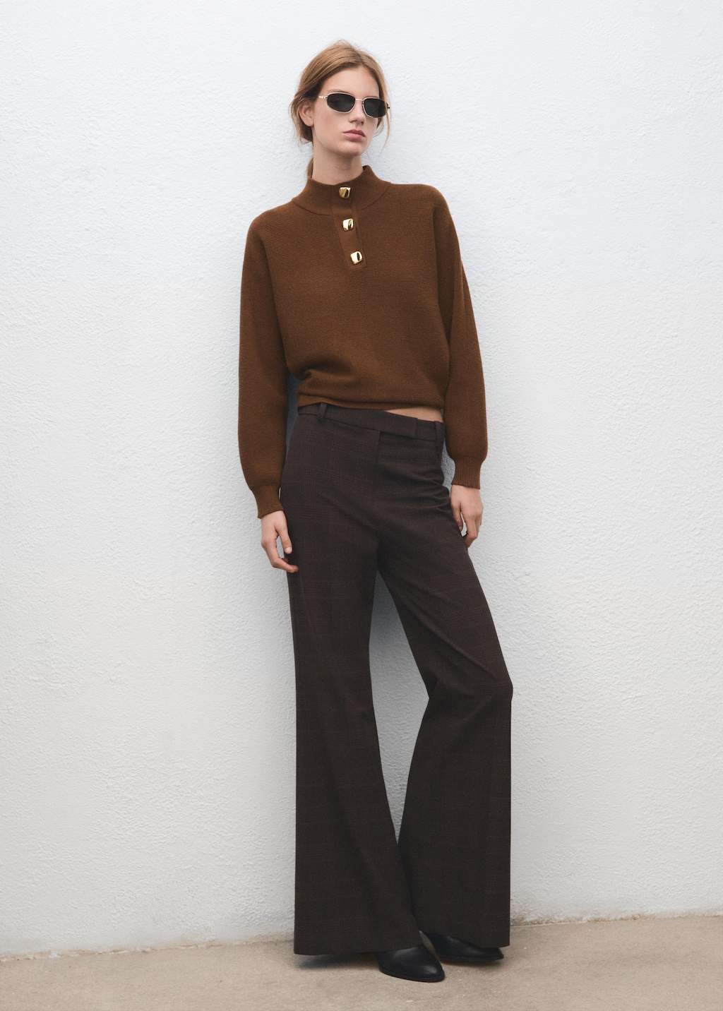 Mango Turtleneck sweater with jewel buttons