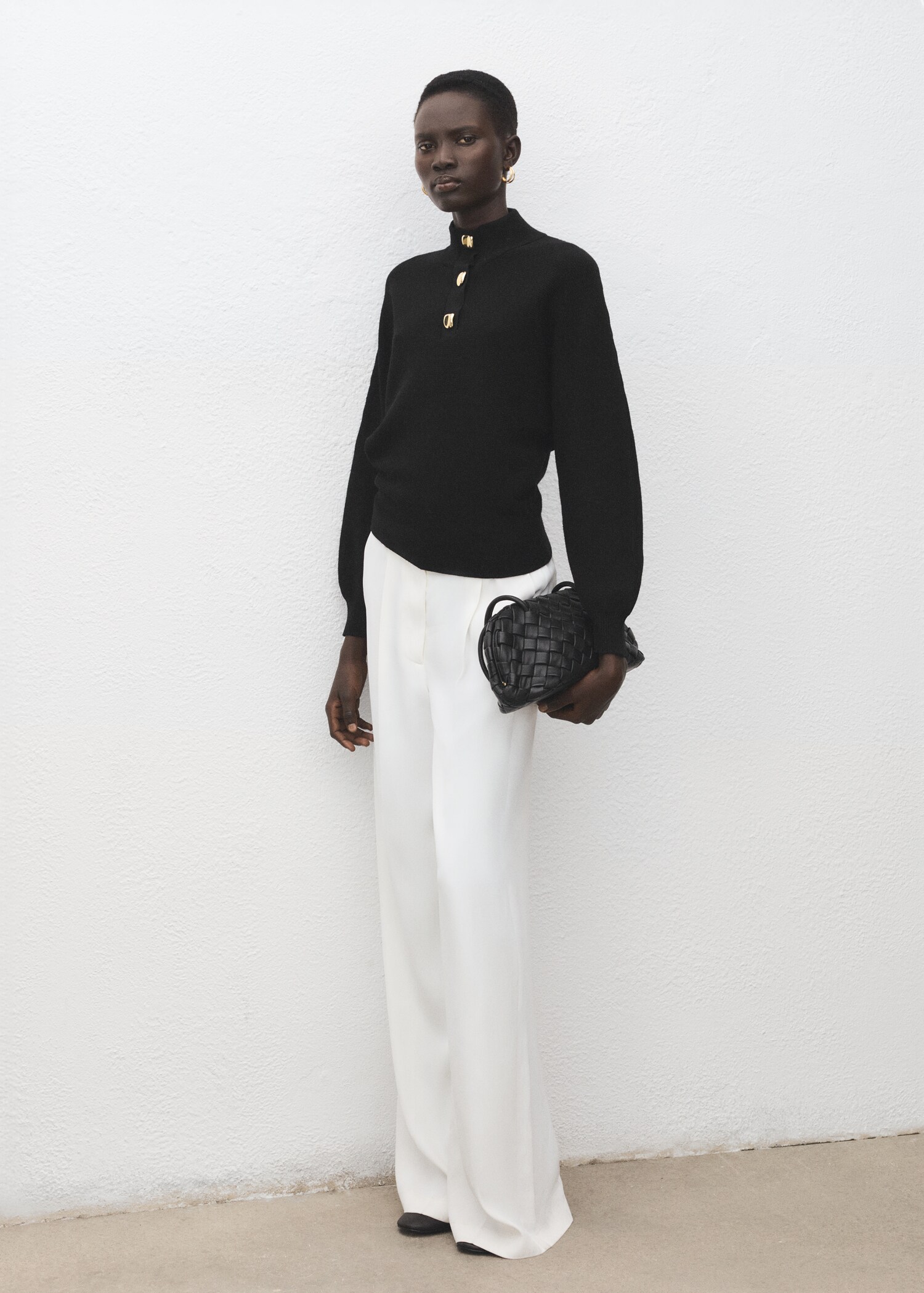 Turtleneck sweater with jewel buttons - General plane