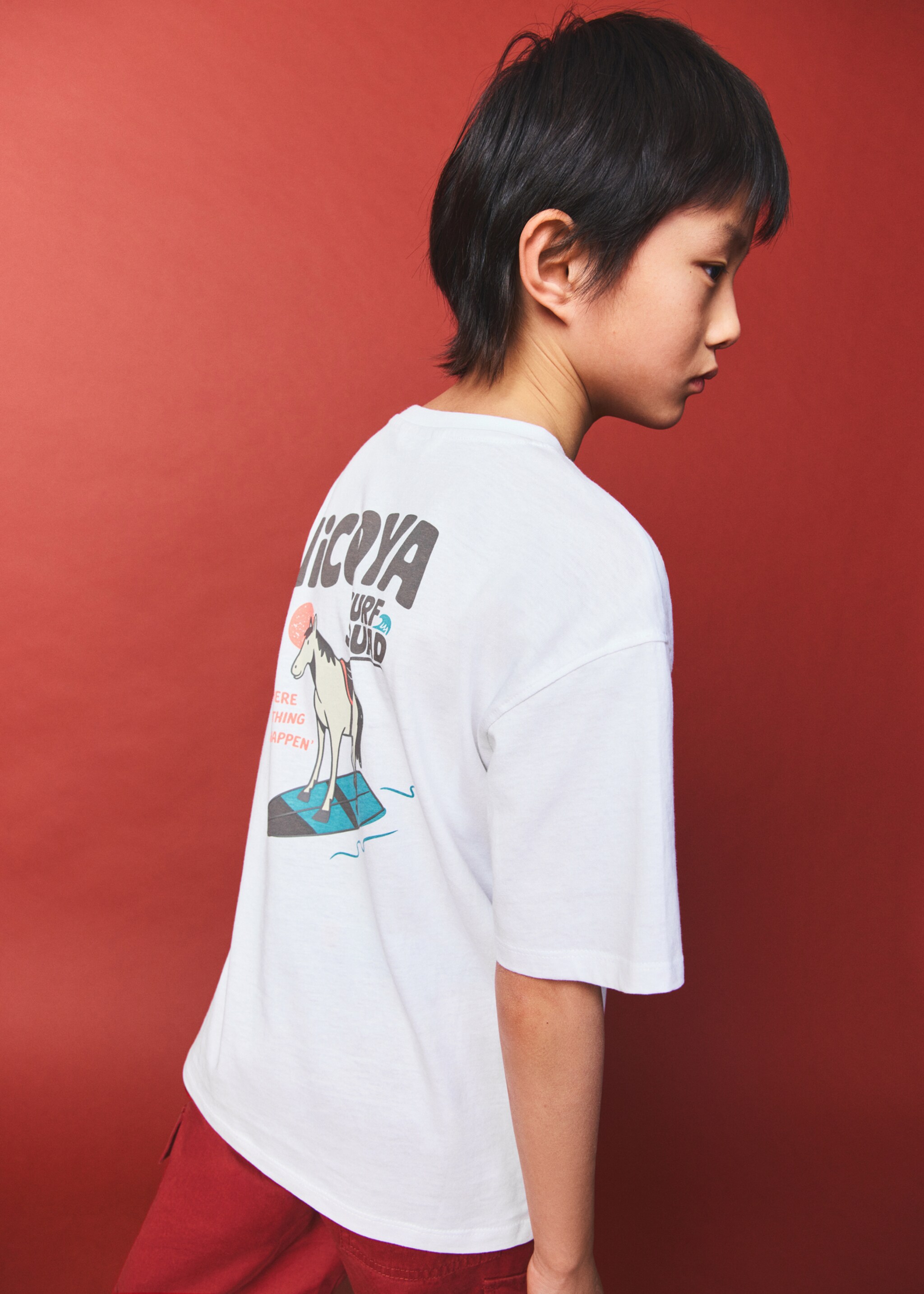 Printed cotton-blend T-shirt - General plane, White. Ref: 27011509-00.