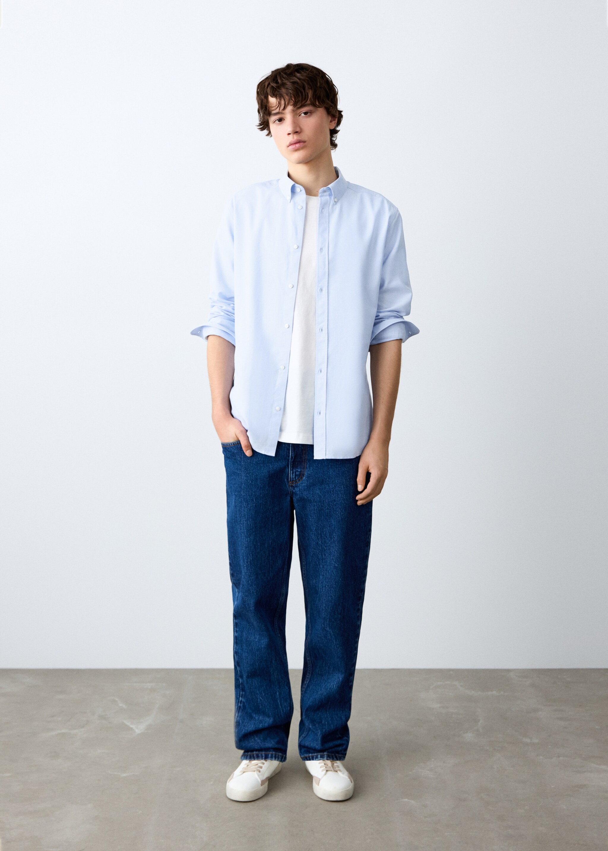 Oxford-Hemd - Allgemeine Ansicht, Himmelblau. Ref: 27011513-00.