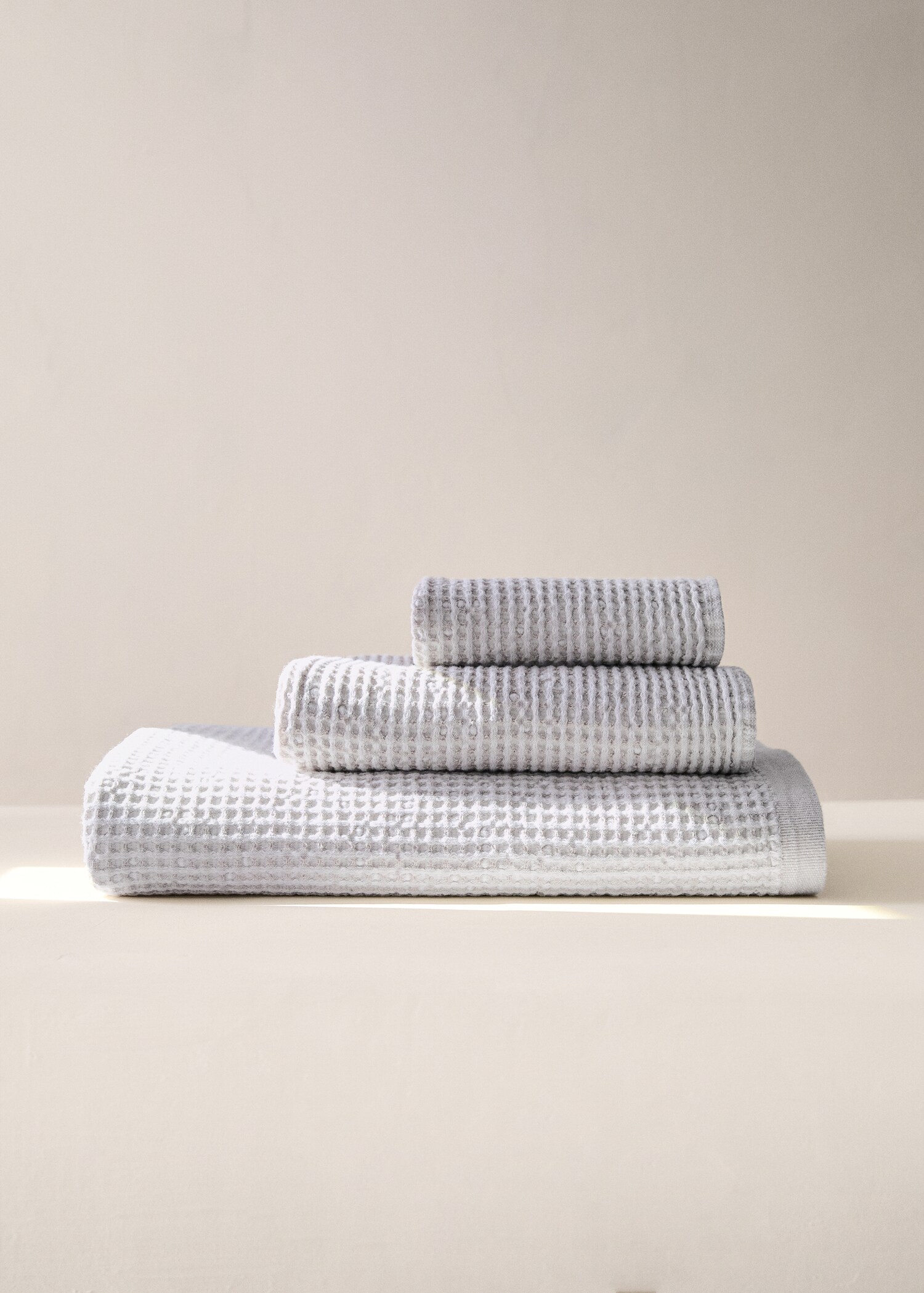 Waffle cotton washbasin towel - General plane