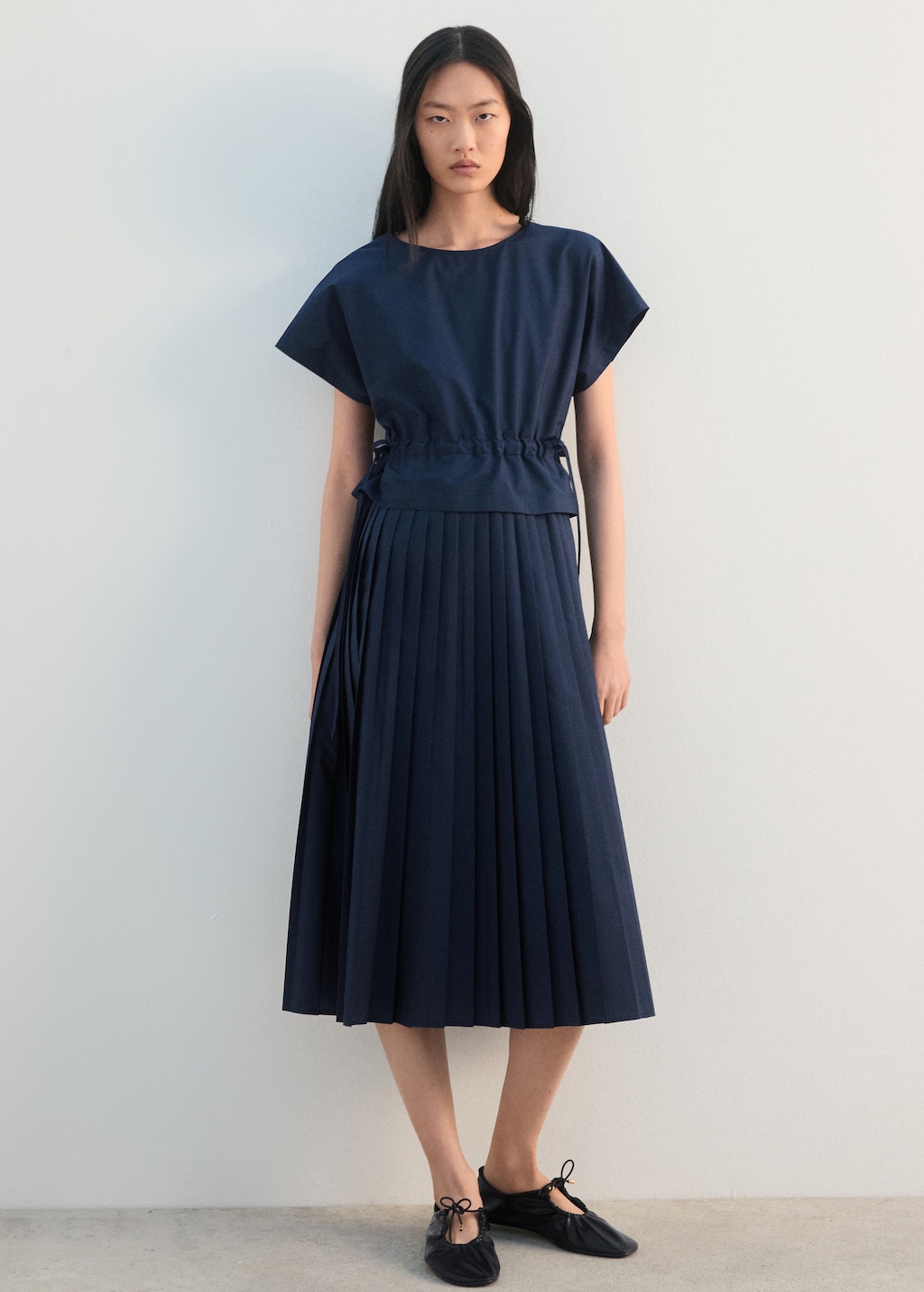 Pleated A-line dress - image 2