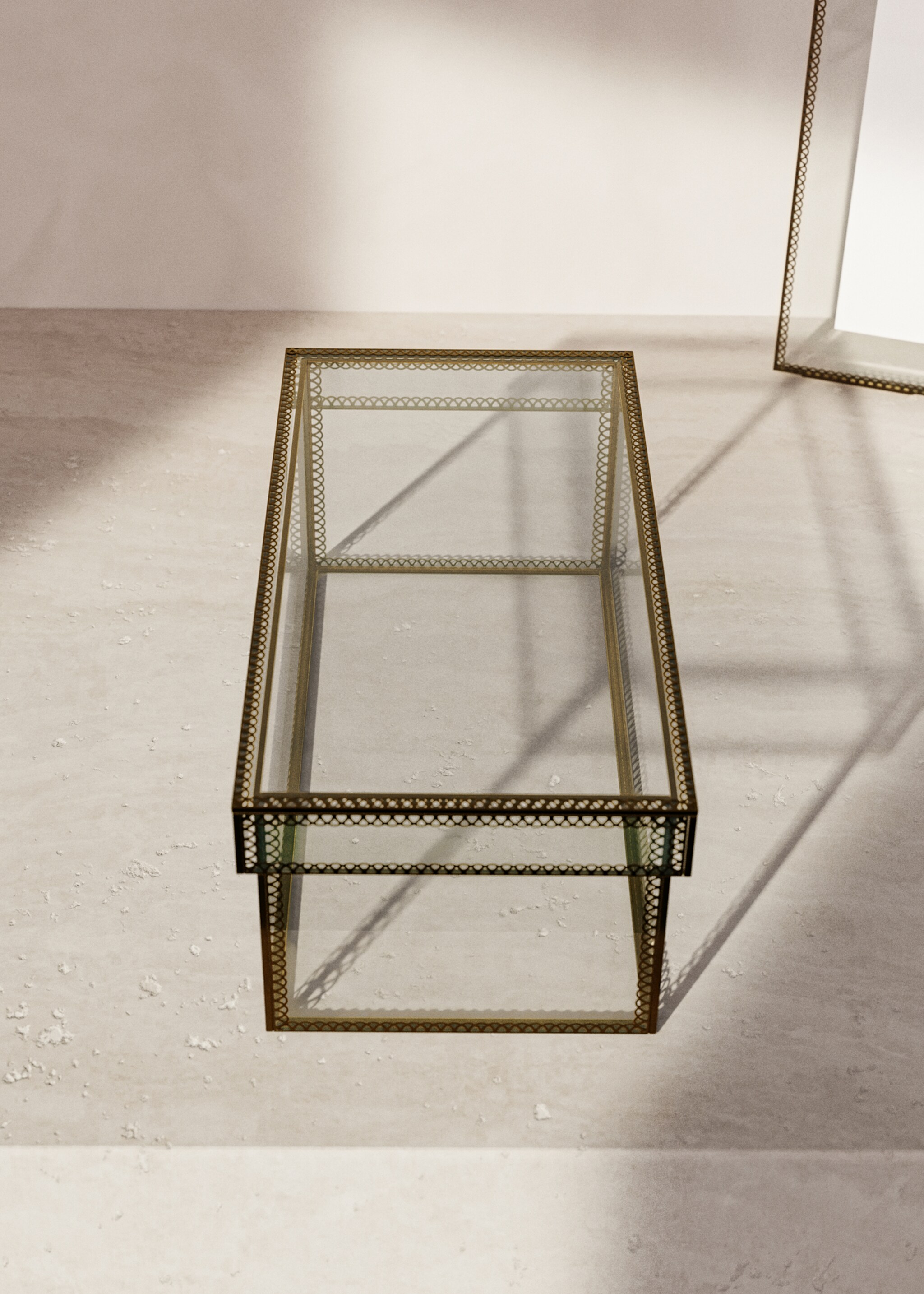 Large metal-edged box - General plane, Gold. Ref: 27012913-00.