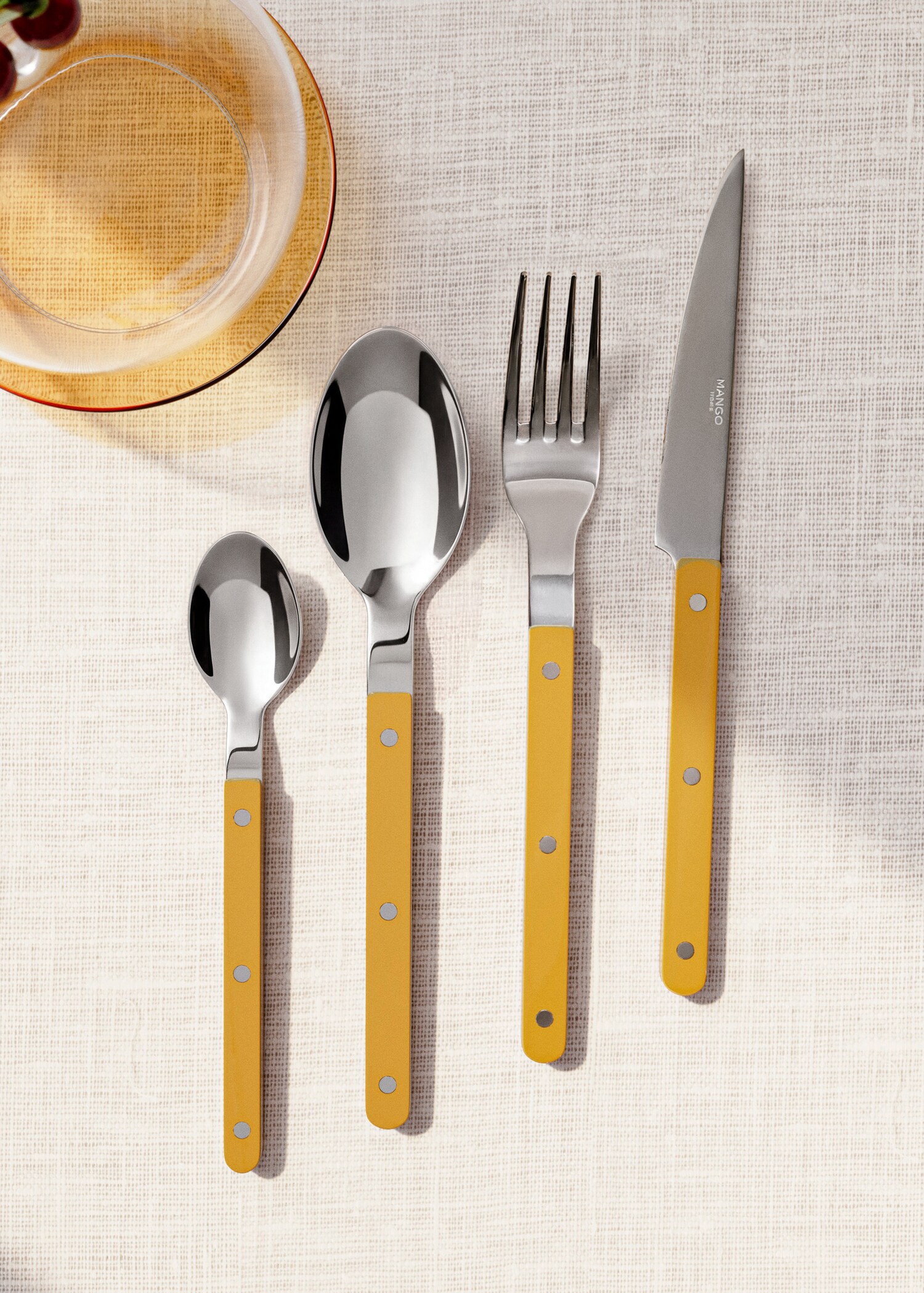 Stainless steel cutlery set with resin handles - General plane