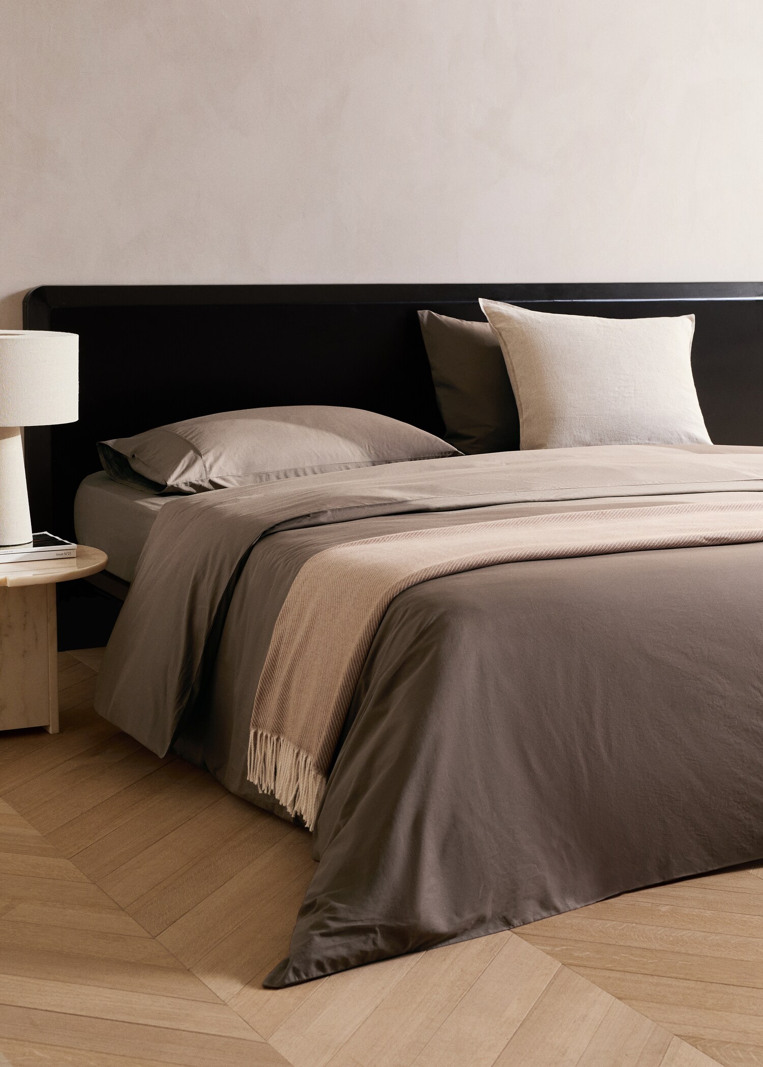 300 threads percale cotton duvet cover King bed - General plane