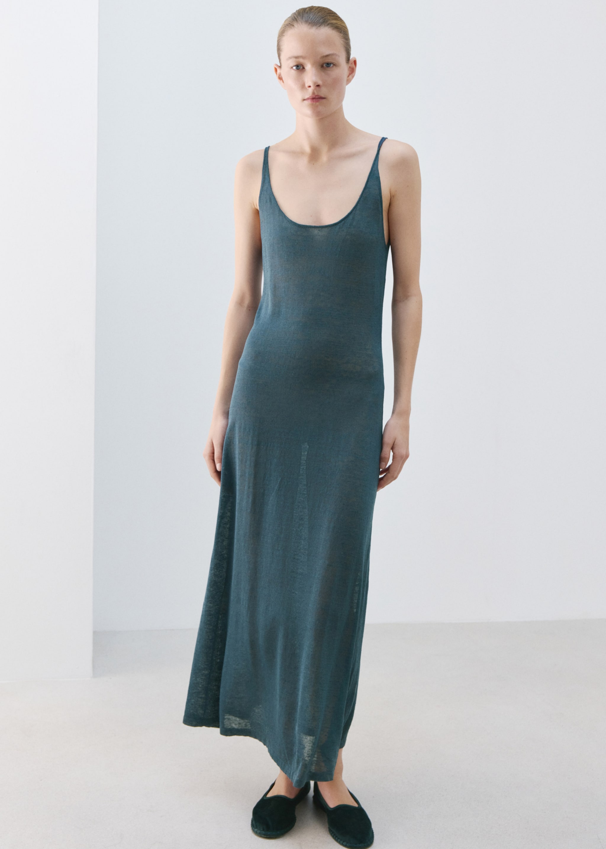 Linen knit dress - General plane, Night Blue. Ref: 27013317-00.