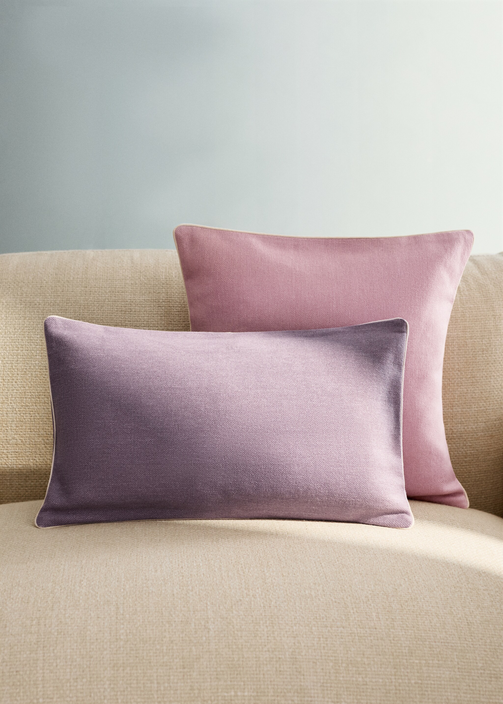 Cotton cushion cover with structure 30x50cm - General plane, Blackberry. Ref: 27013322-00.