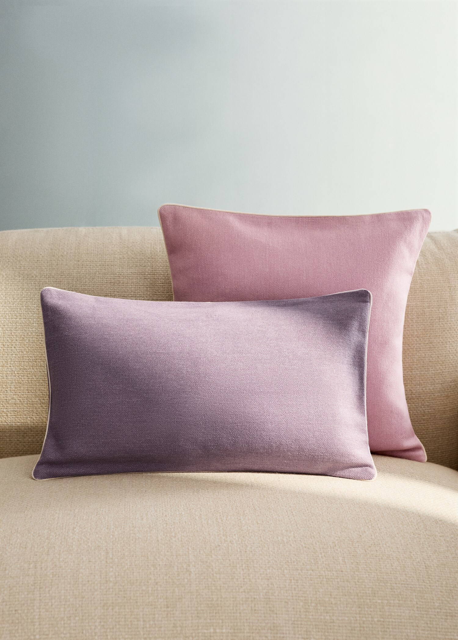 Cotton cushion cover with structure 30x50cm - General plane