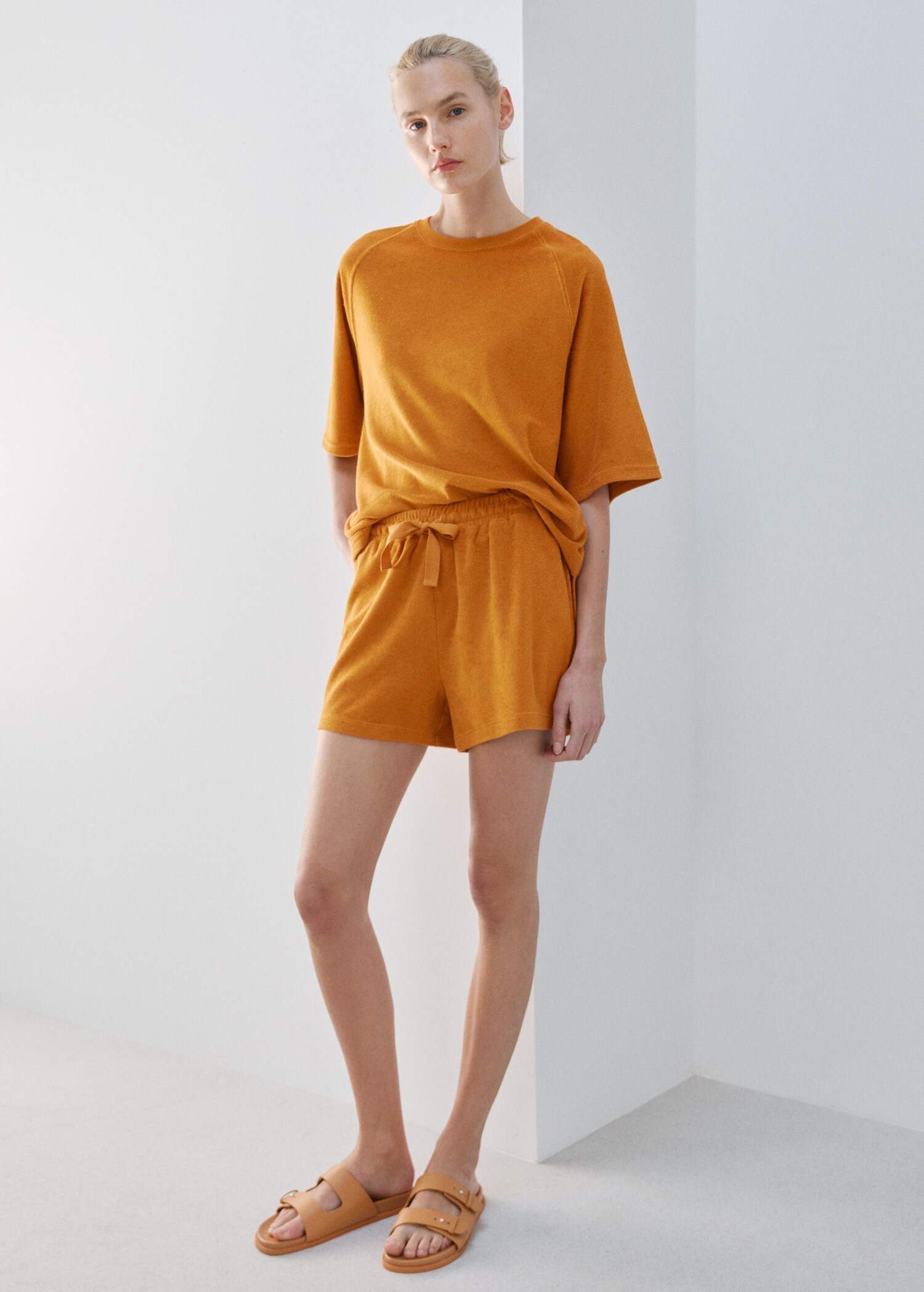 Terry cotton shorts - General plane