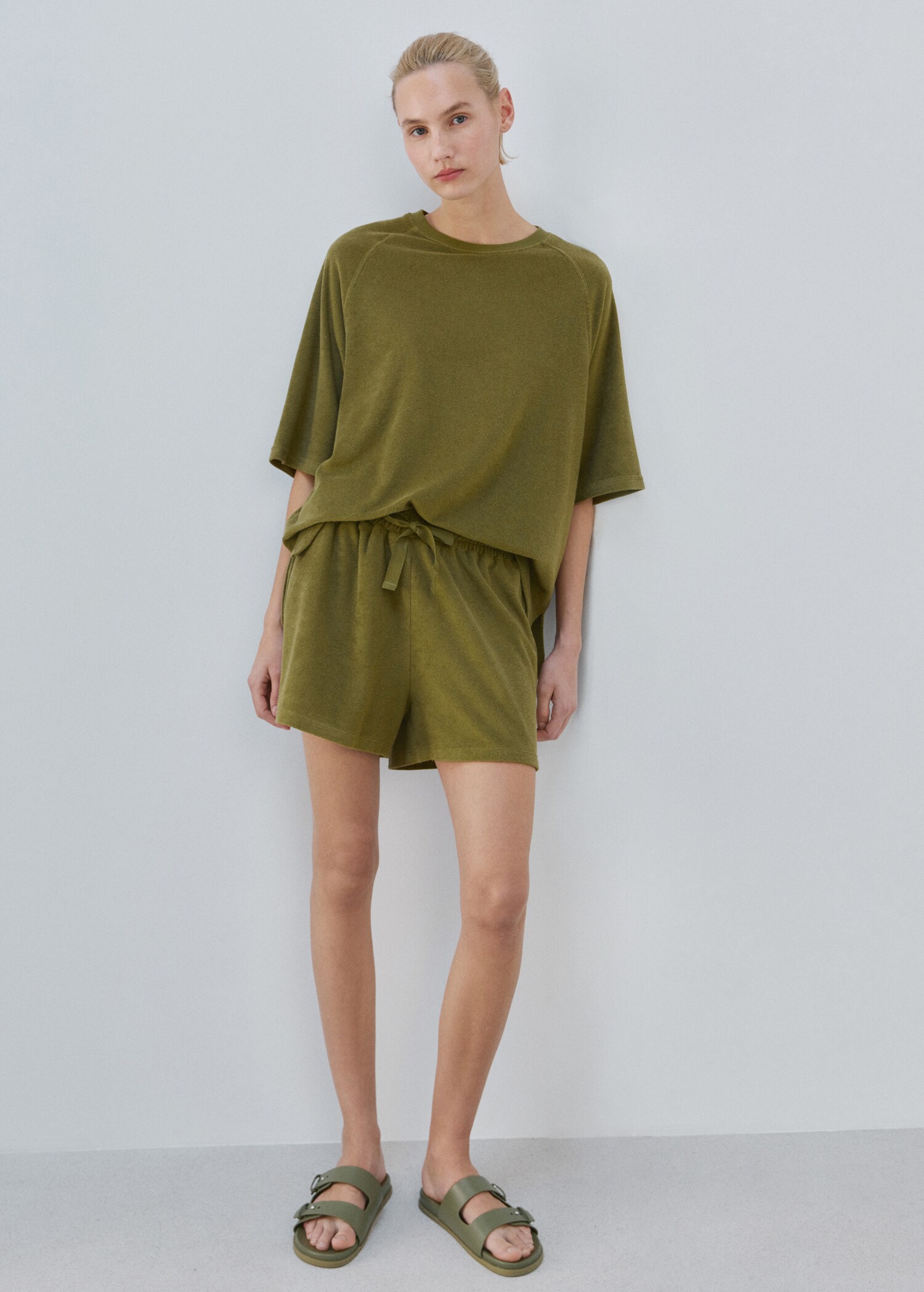 Terry cotton shorts - General plane