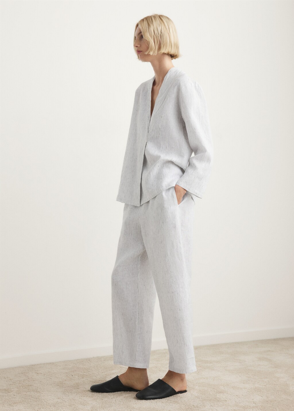 Striped linen pajama pants - image 2