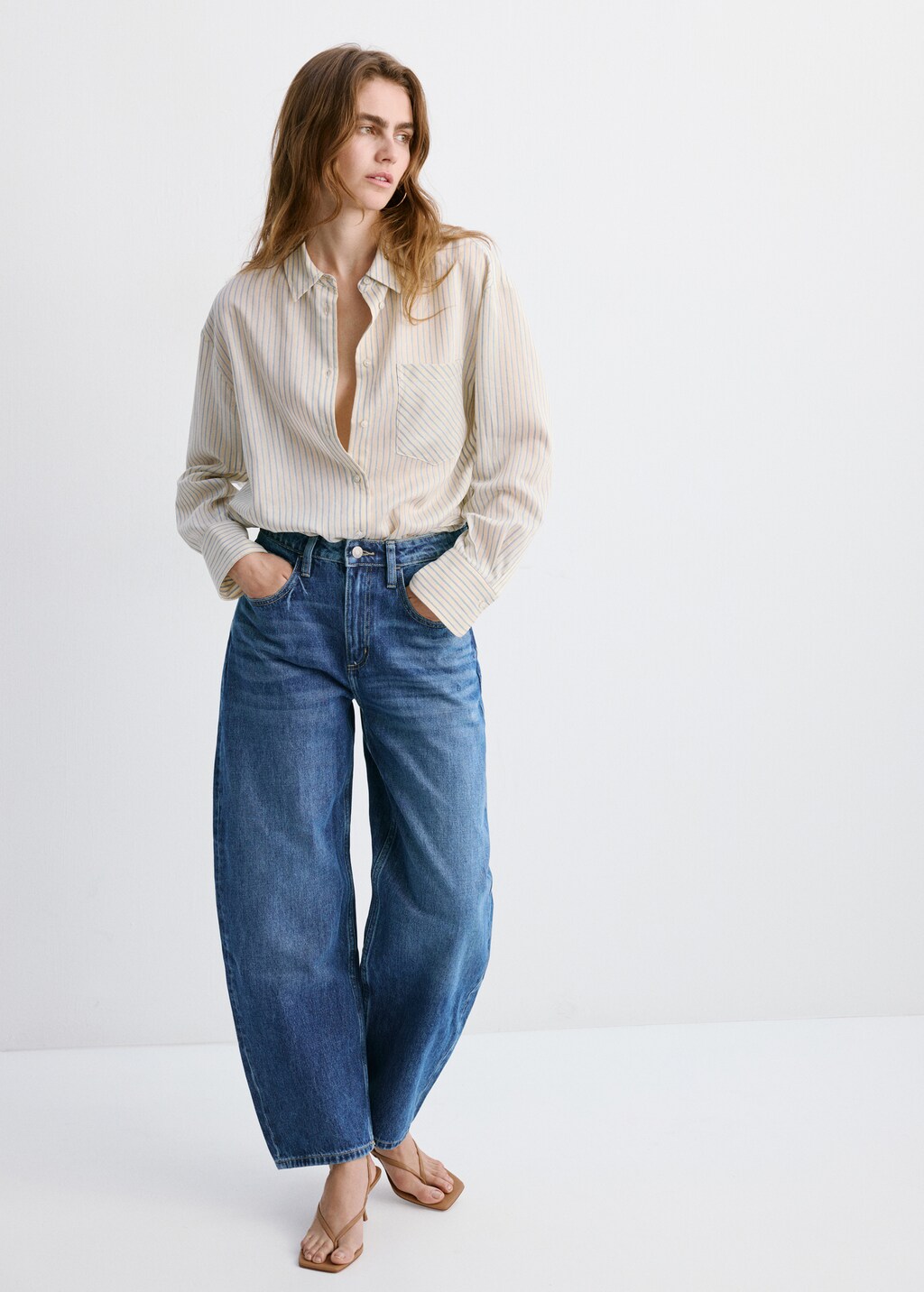Mango High-waisted barrel jeans