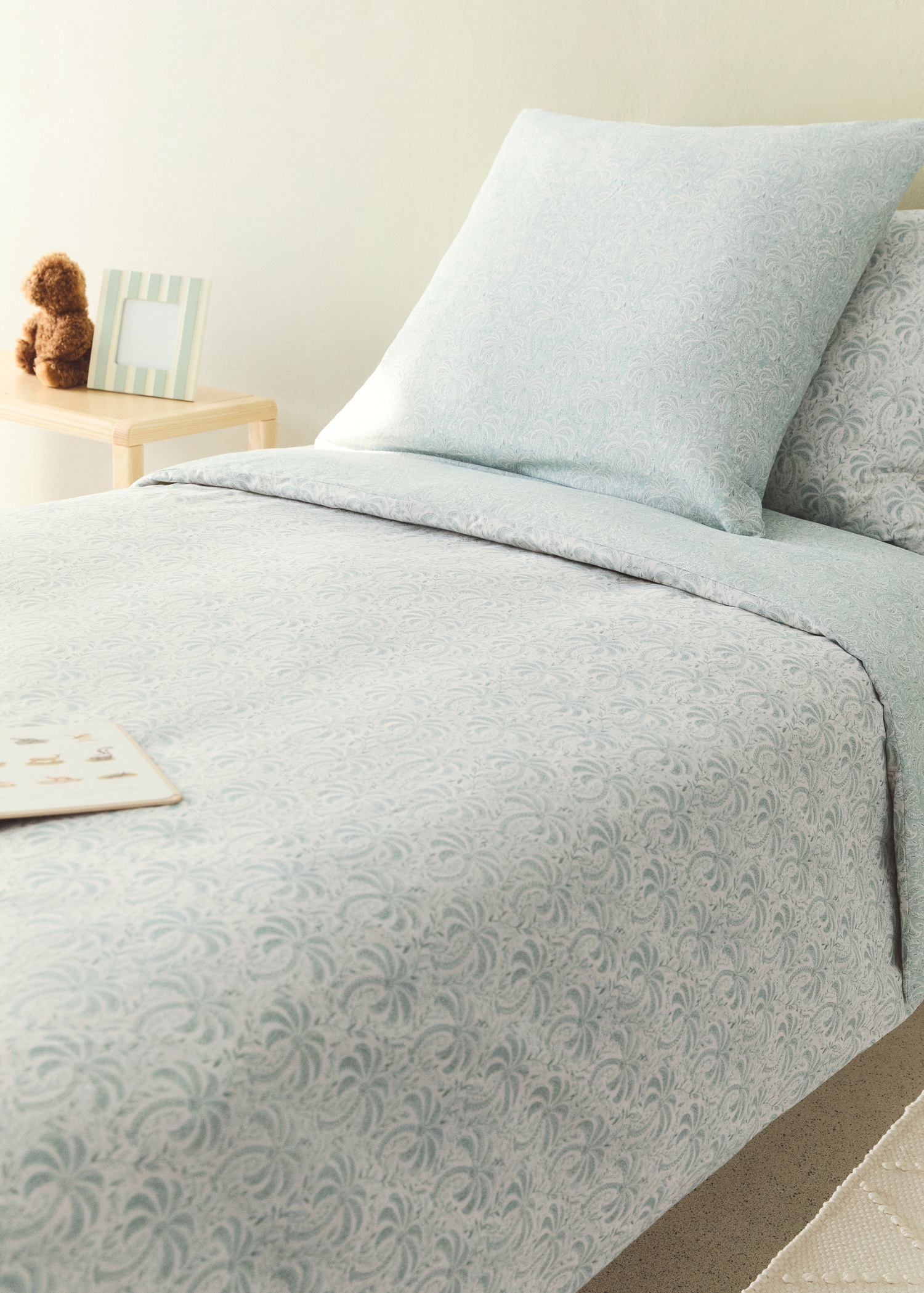 Housse de couette percale de coton imprimé palmiers Lit 90 cm - Plan général