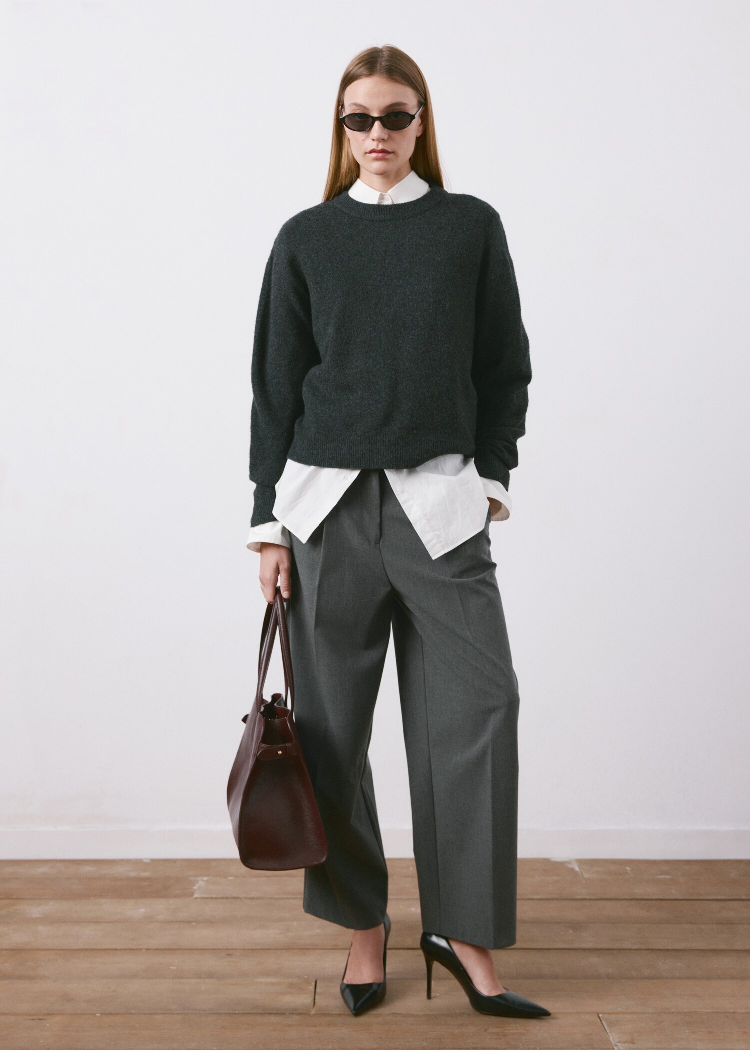 Pantalón recto pinzas - Plano general