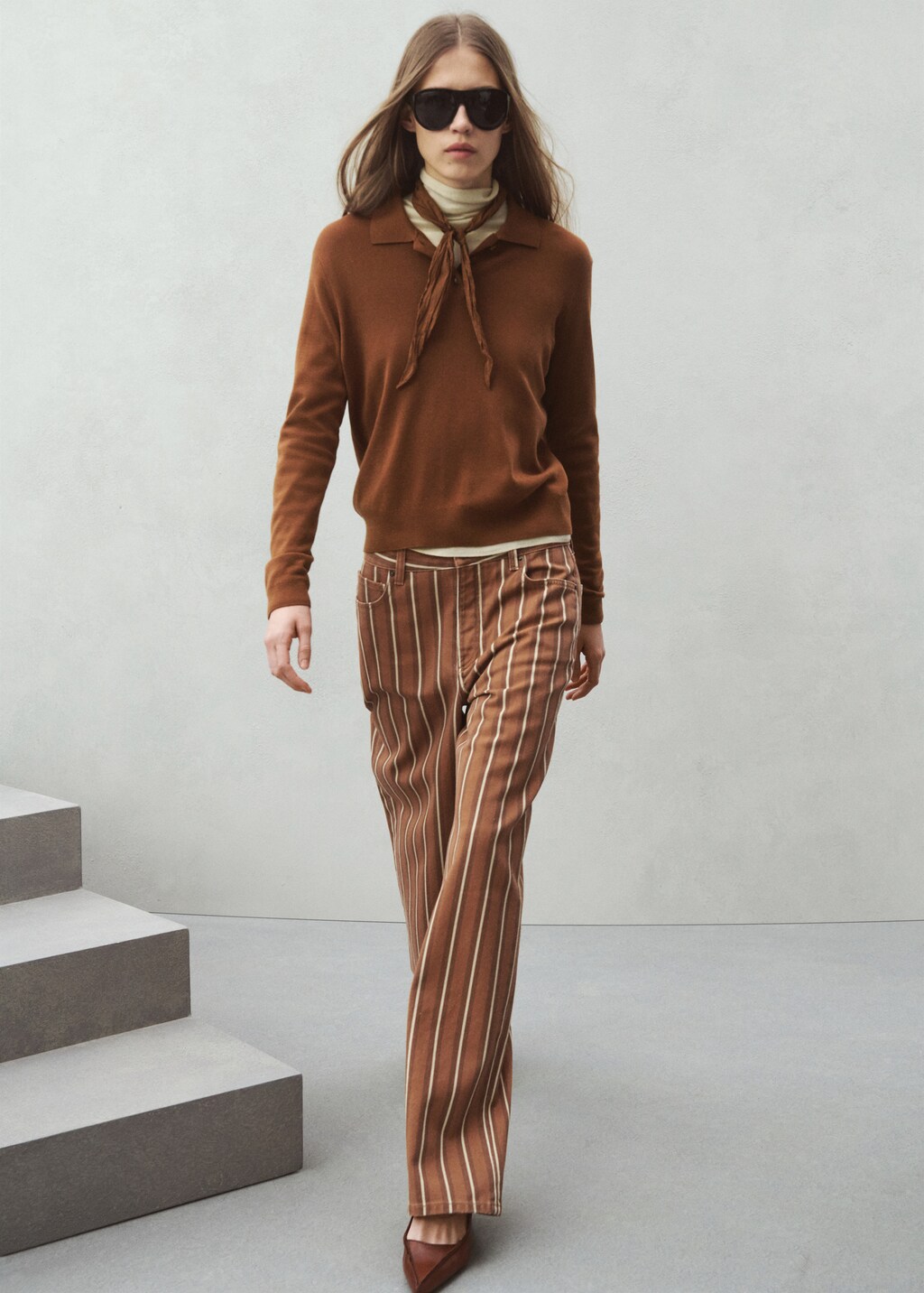 Straight striped jeans