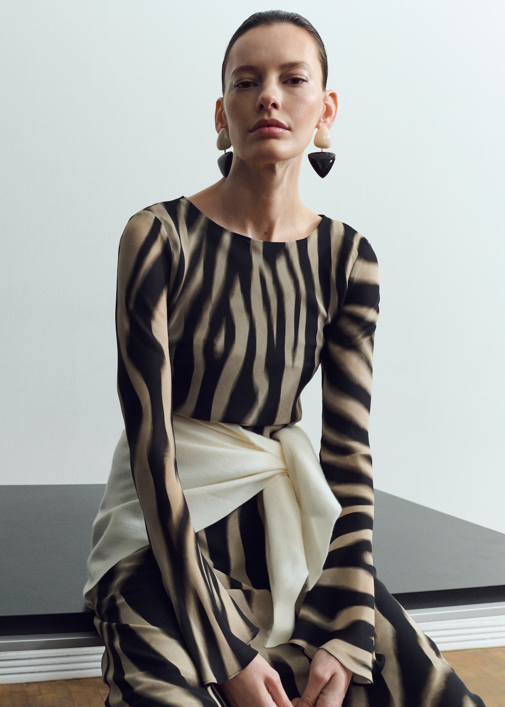 A-line animal-print dress