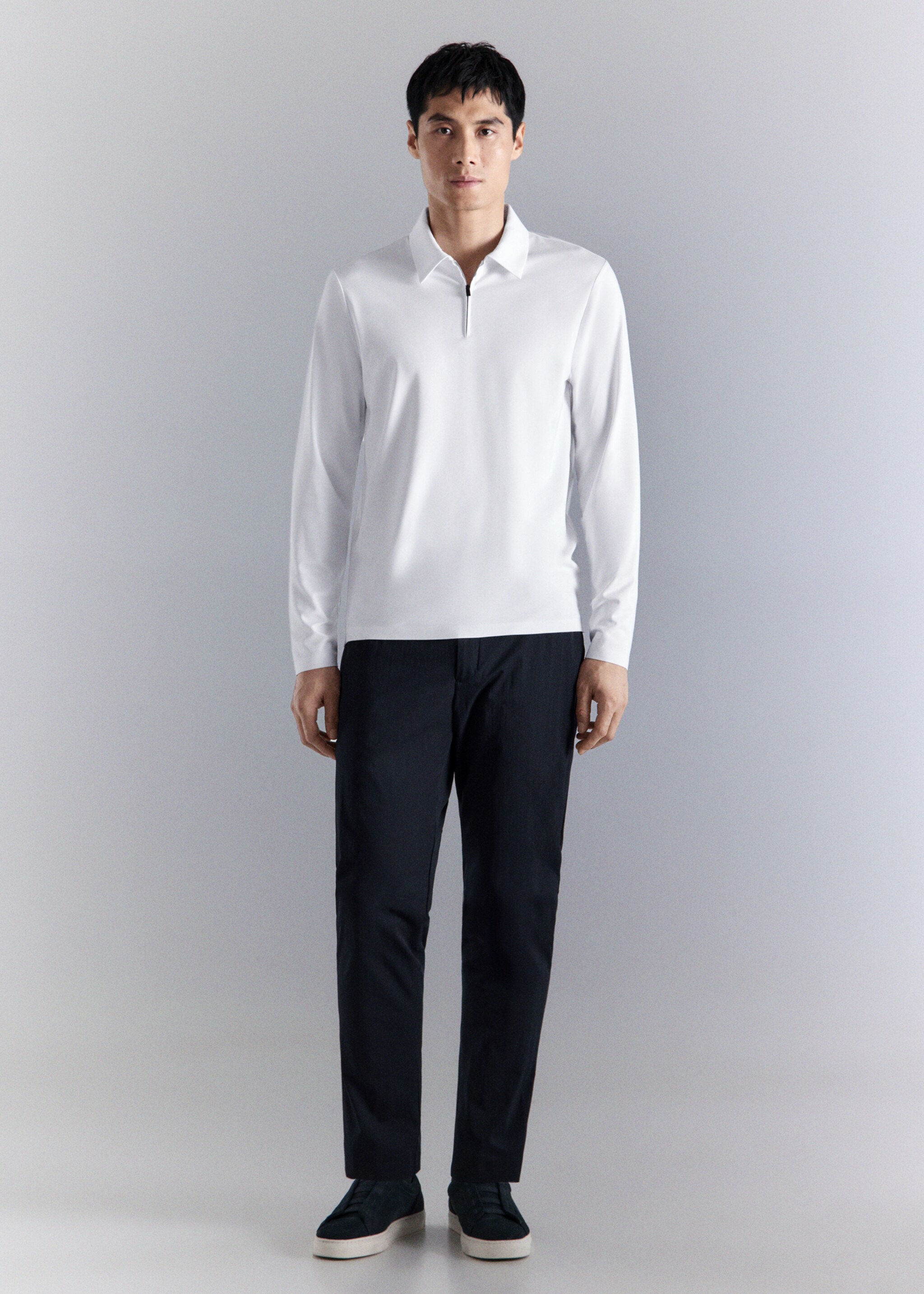 Comfort stretch zip polo - General plane, White. Ref: 27014428-00.