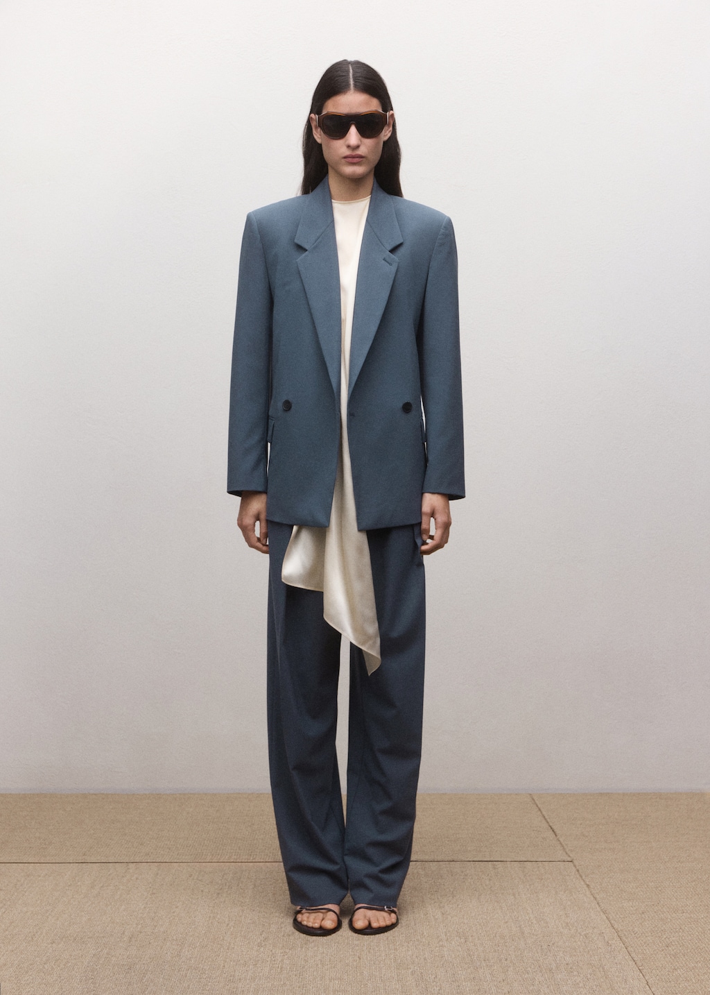 Wool-blend suit blazer