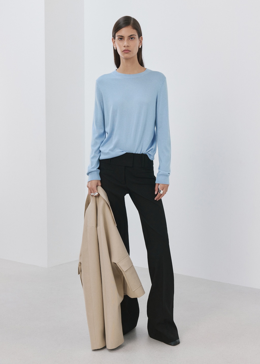 Round-neck knitted sweater - image 2