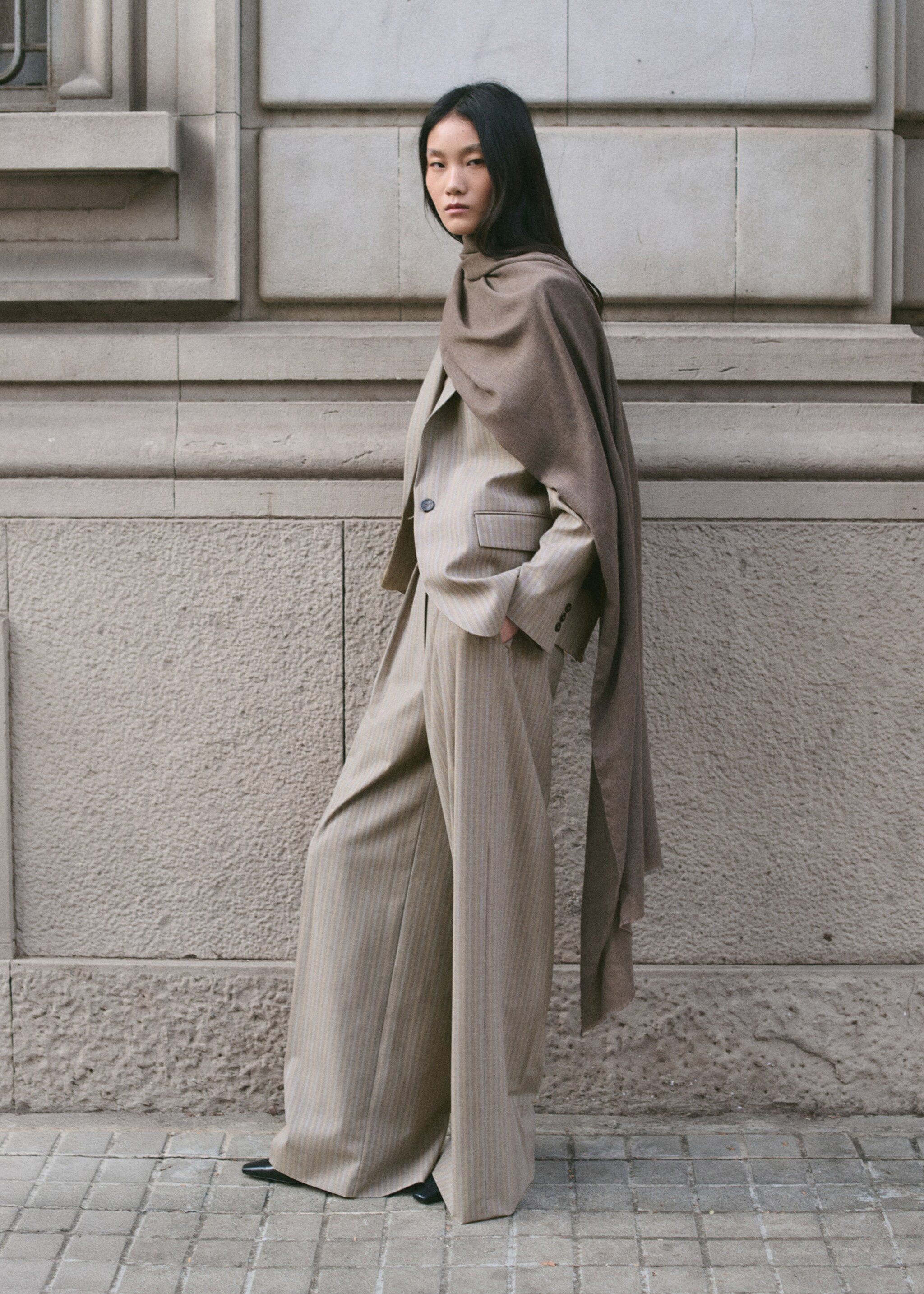 Wool blend suit trousers - General plane, Medium Brown. Ref: 27014792-00.