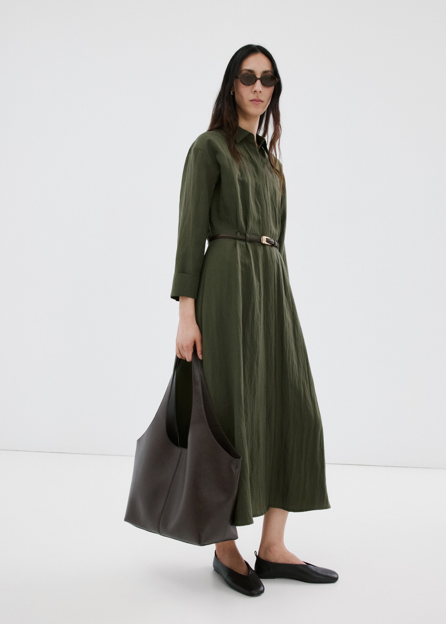 Lyocell shirt dress - General plane