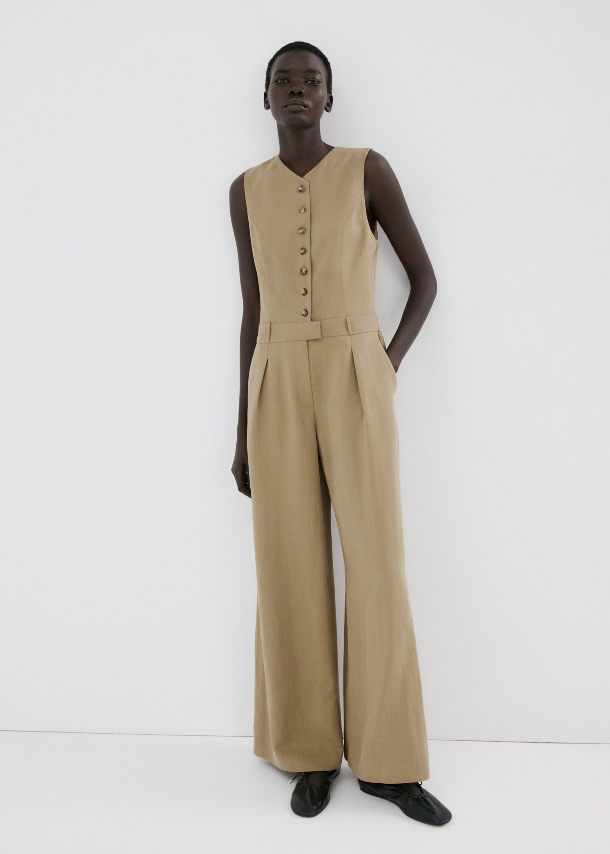 Lyocell combined jumpsuit - General plane, Khaki. Ref: 27015835-00.