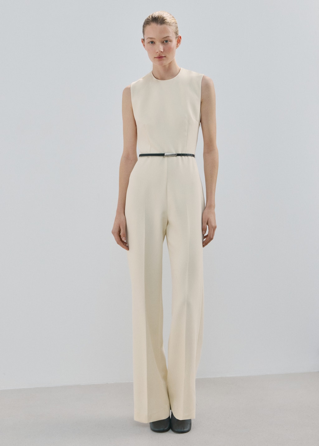 Mango Open-back belted jumpsuit