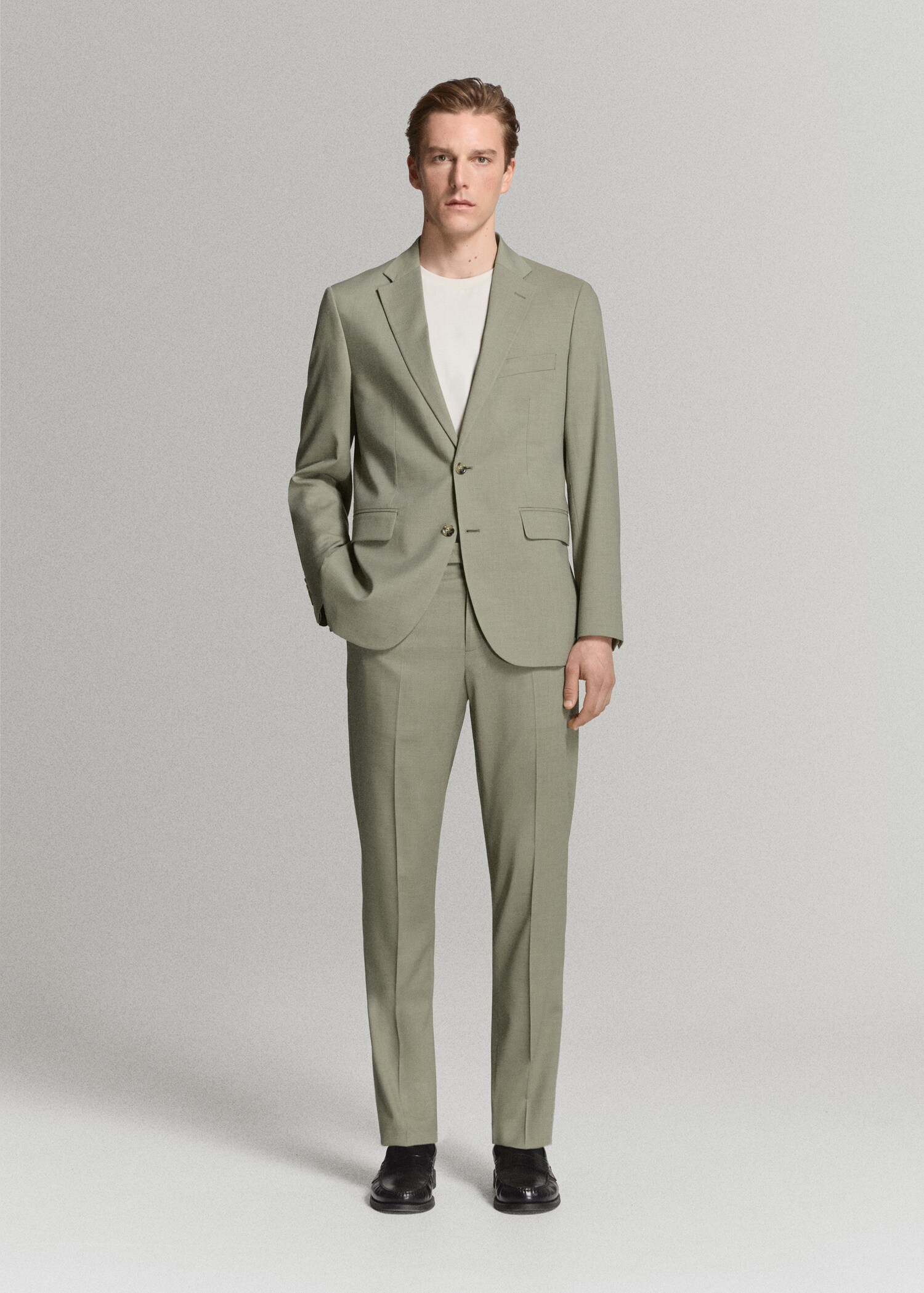 Milan slim-fit suit trousers - General plane
