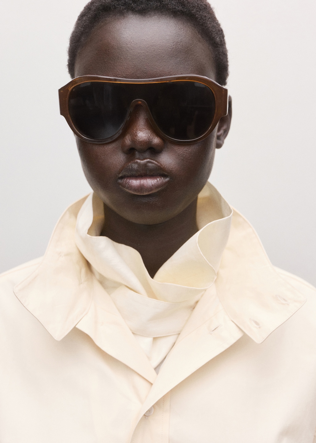 Aviator sunglasses with plastic frame