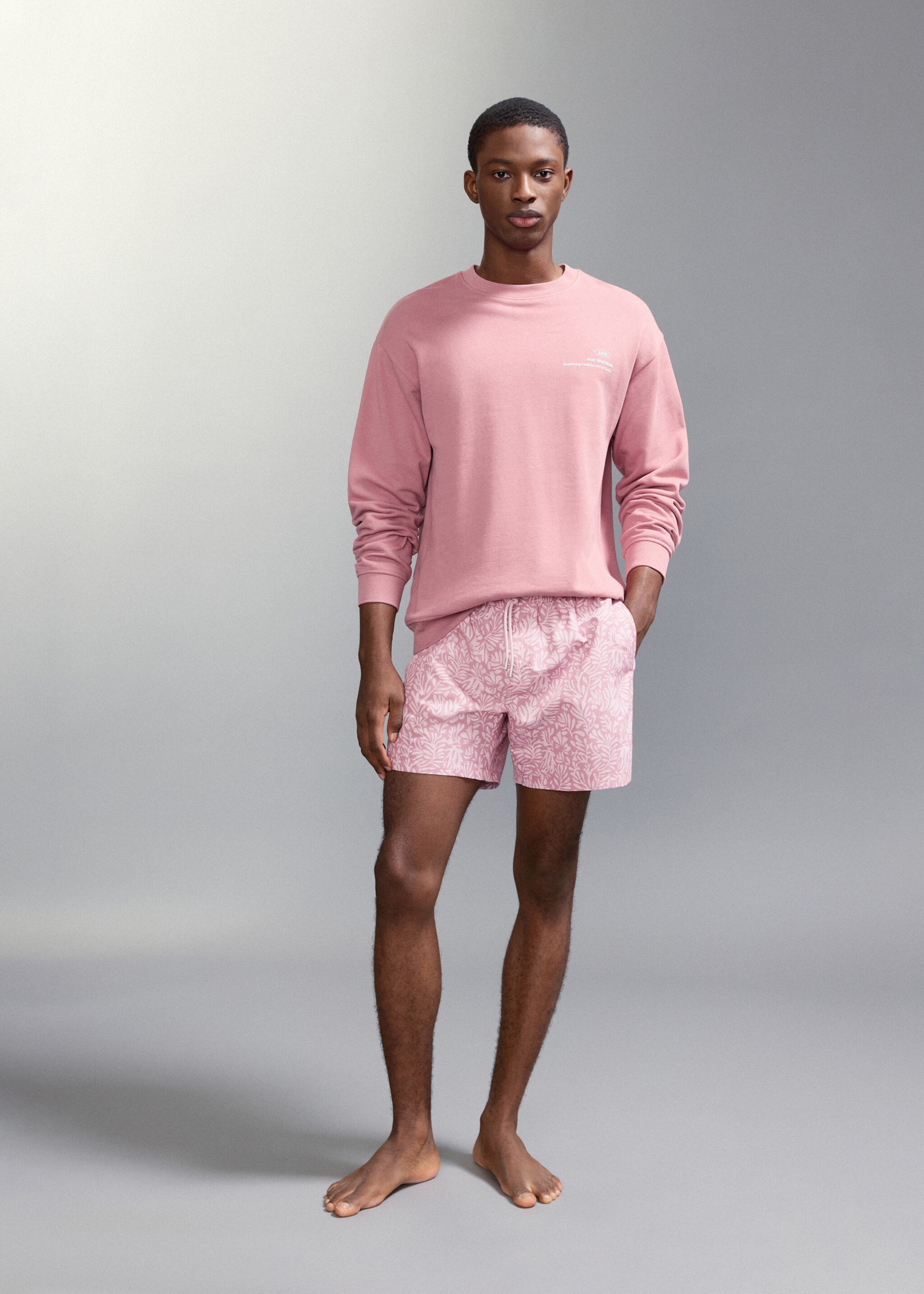 Printed swimming trunks - General plane, Pink. Ref: 27015991-00.