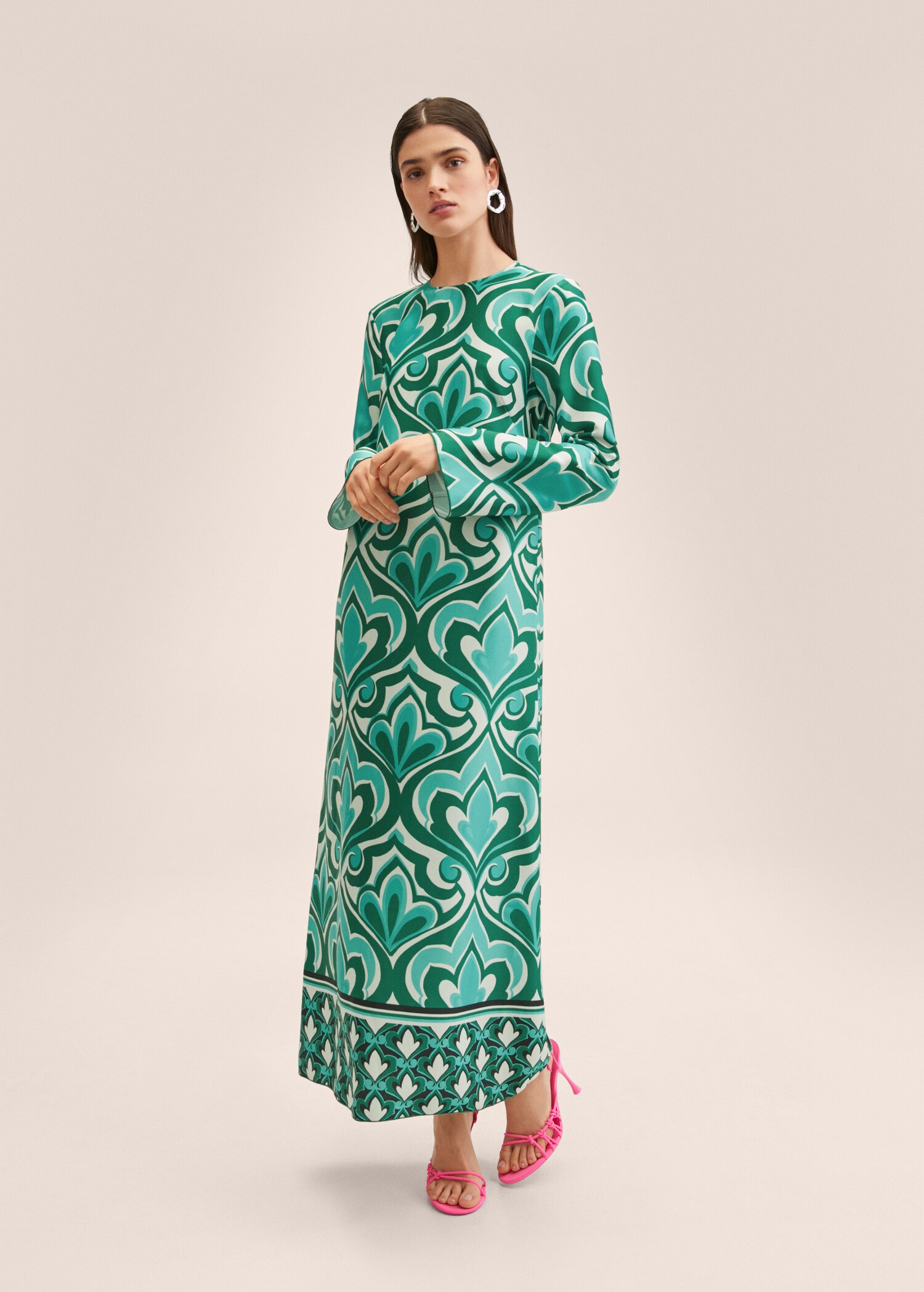 Printed cut-out detail dress - General plane
