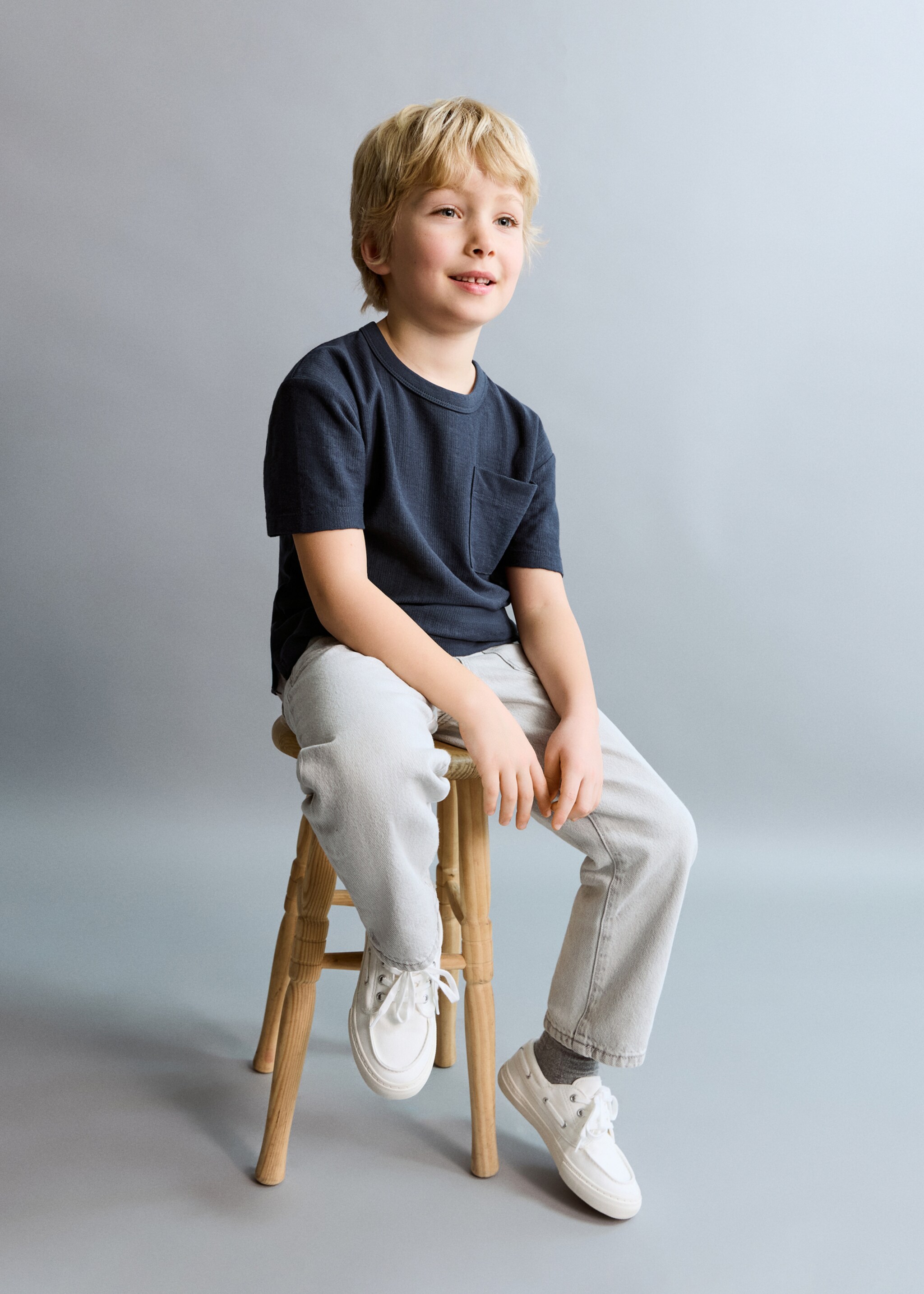 T-shirt coton poche - Plan général, Bleu marine. Ref: 27016345-00.