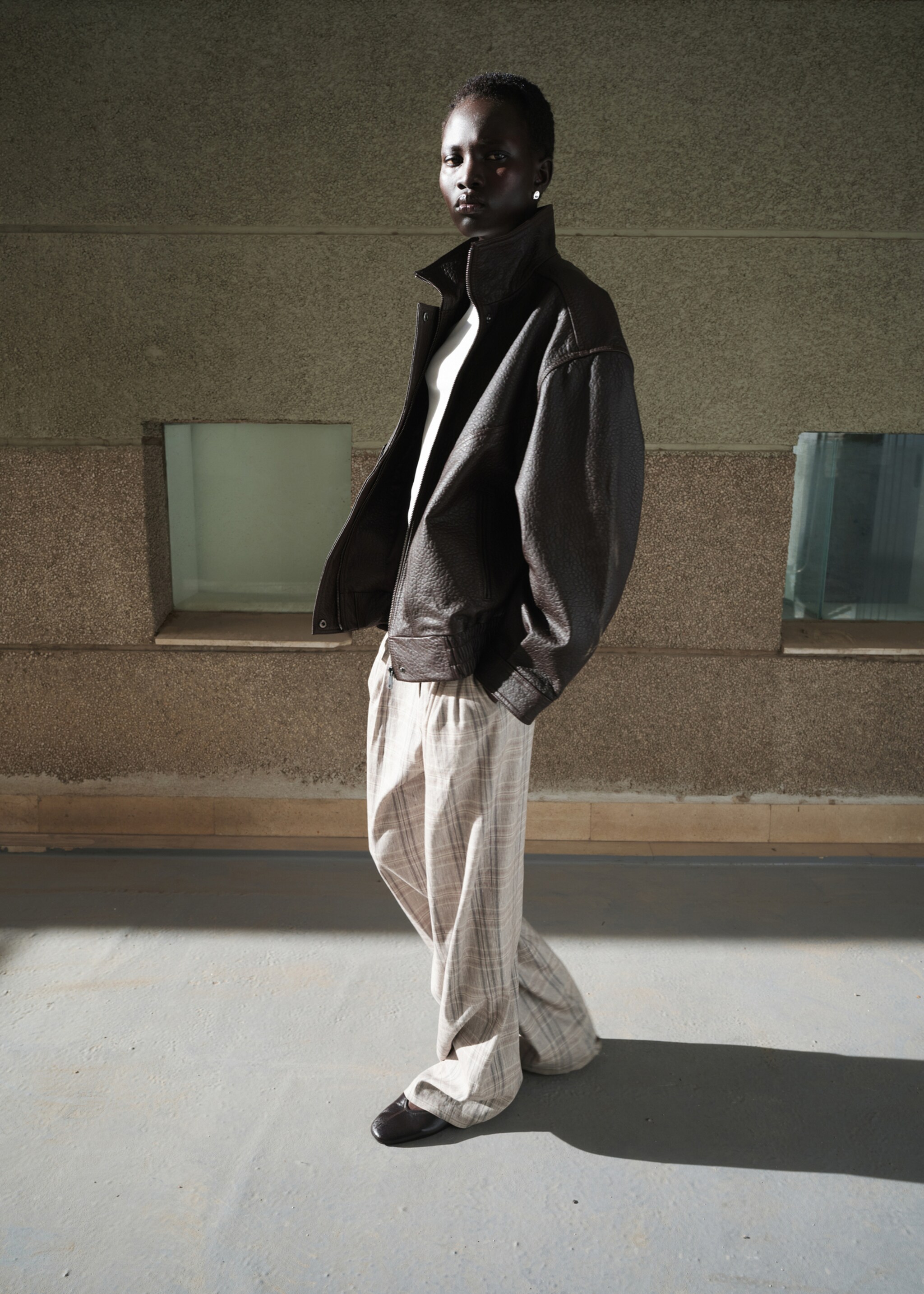 Check pleated trousers - General plane, Light/Pastel Grey. Ref: 27016363-00.