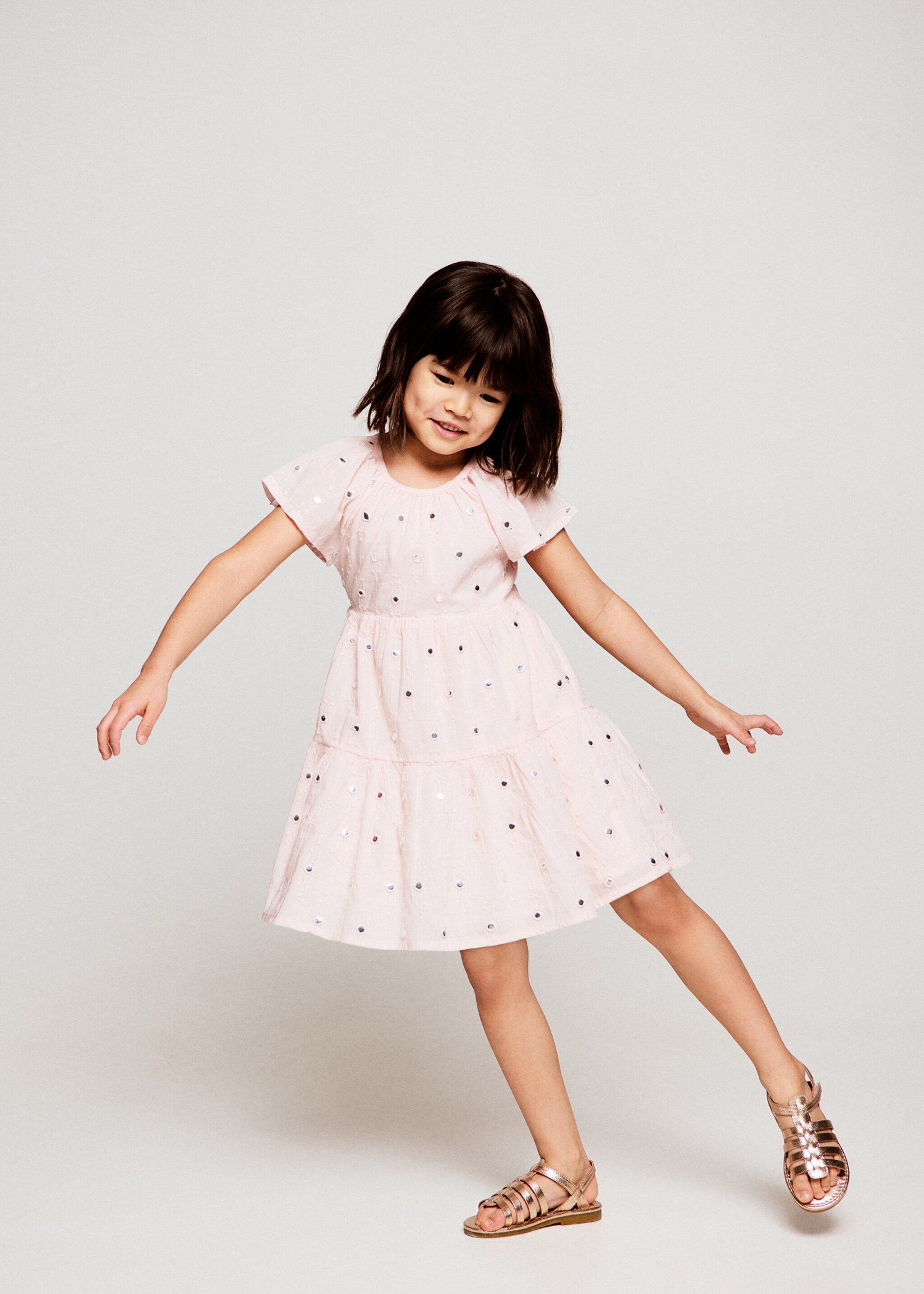 Flowy dress with sparkle details - General plane, Light Pink. Ref: 27016733-00.