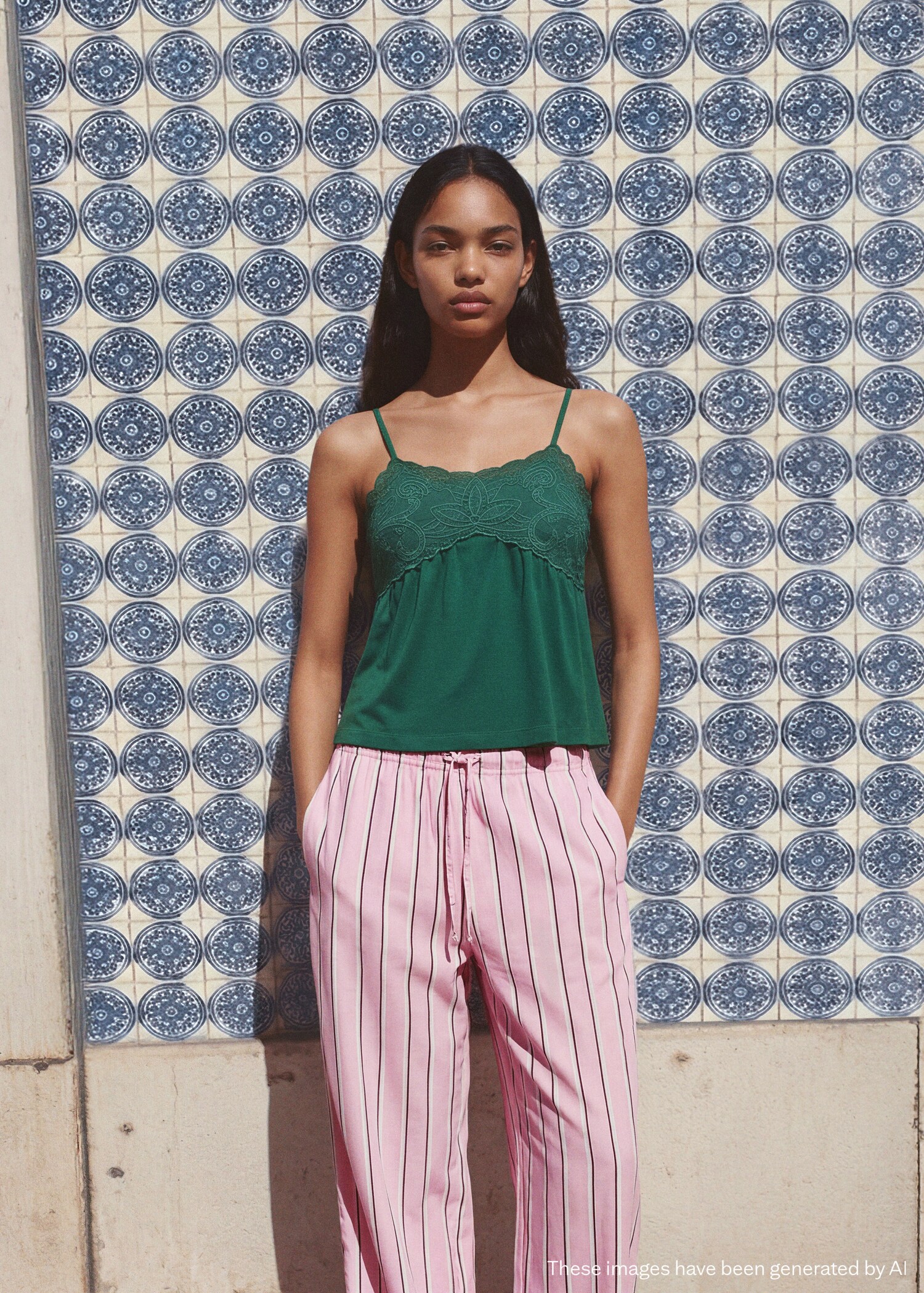 Top brodé fleurs - Plan général