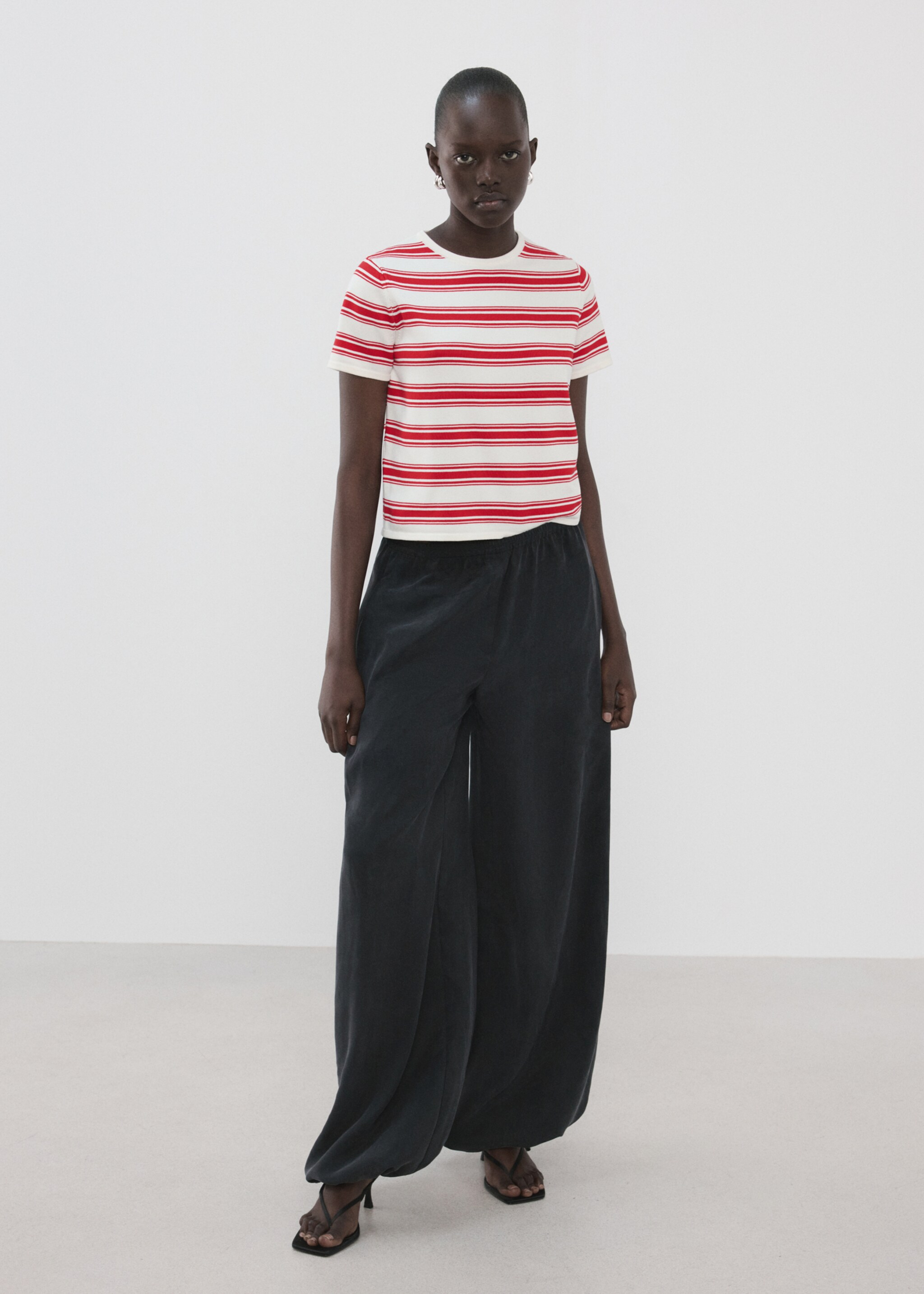 كنزة منسوجة مخططة - رؤية عامة, أحمر. Ref: 27017169-00.