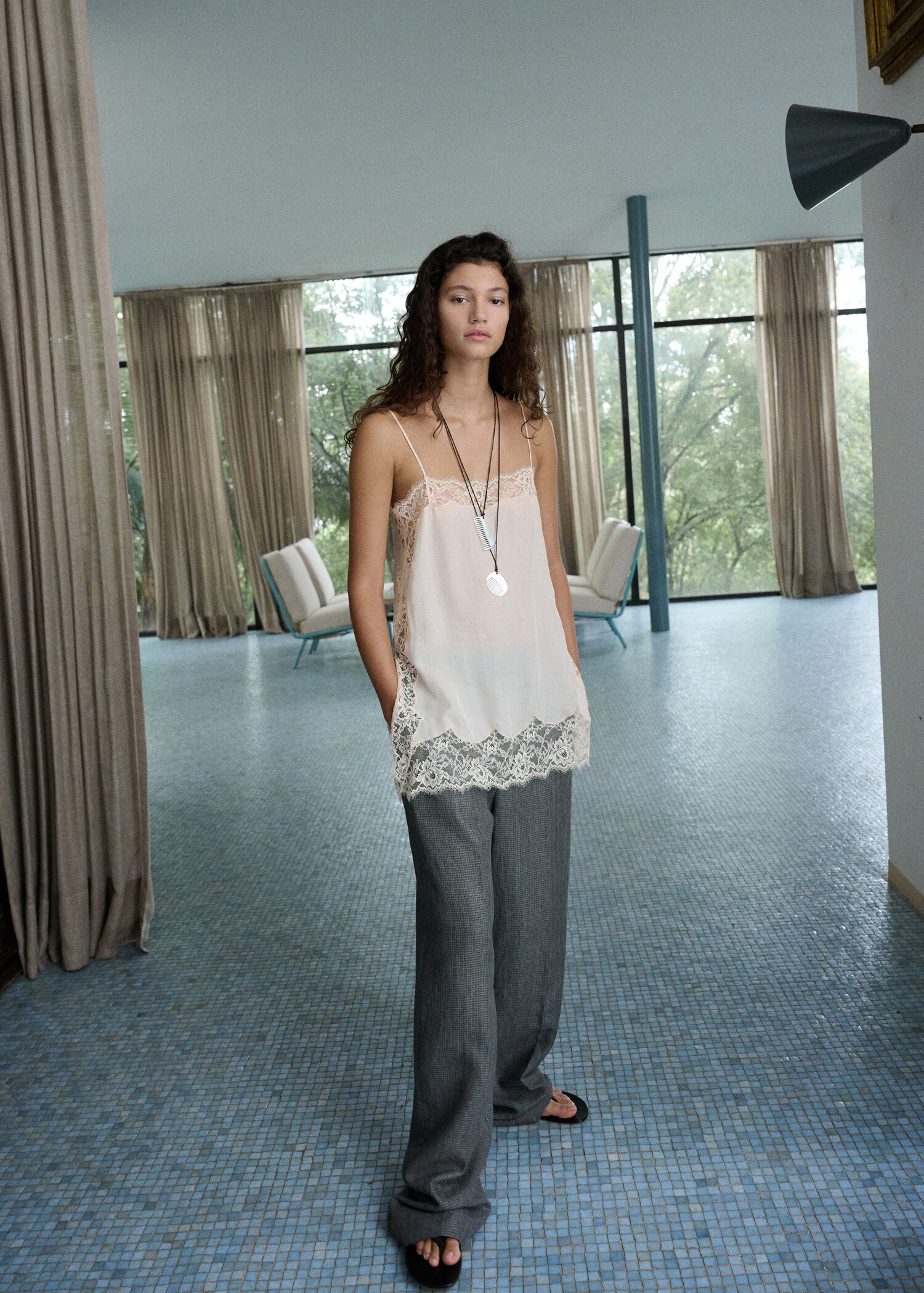 Flecked suit trousers - General plane