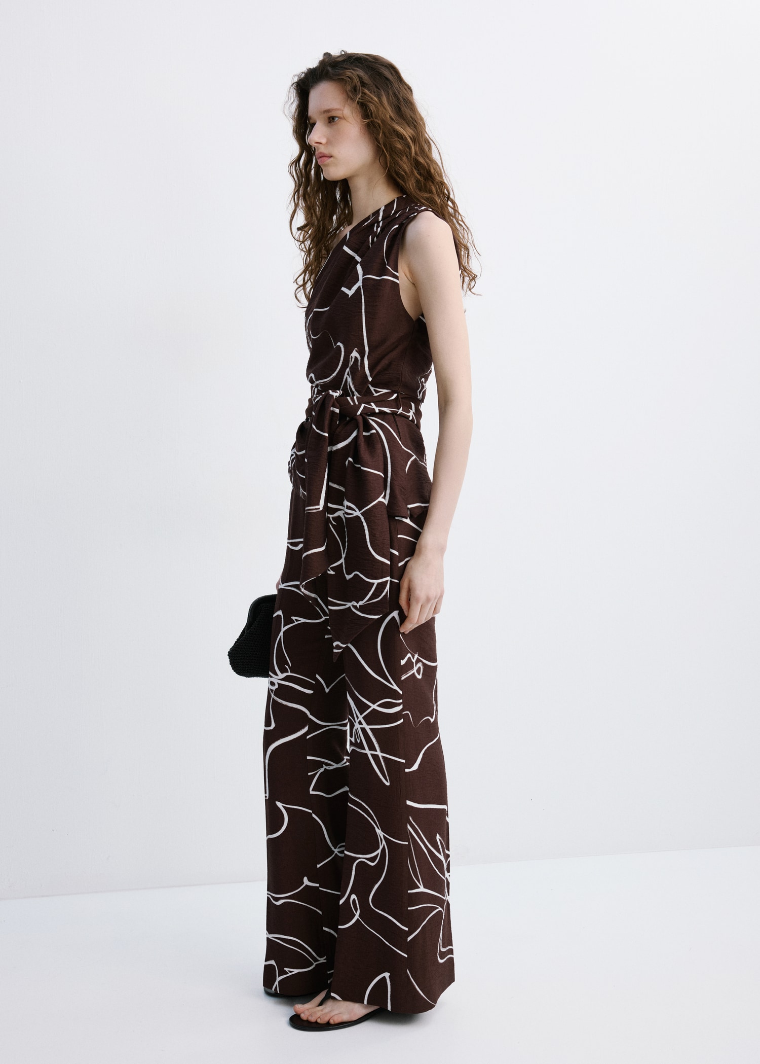 Wide leg printed trousers - General plane