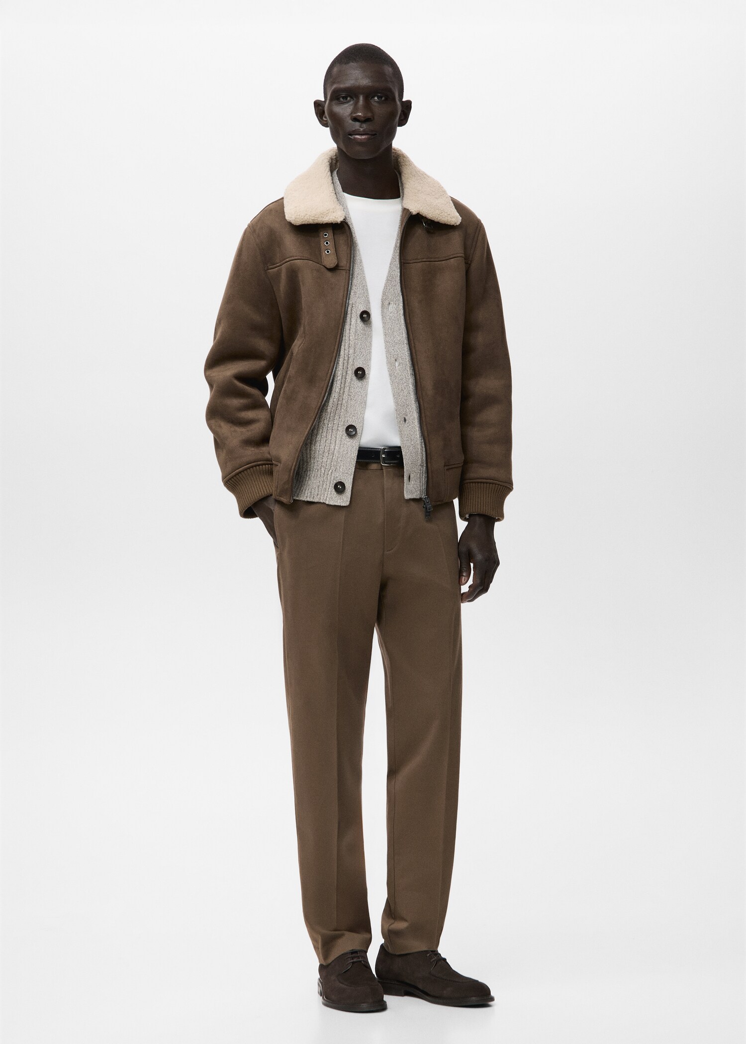 Faux-leather fleece jacket - General plane