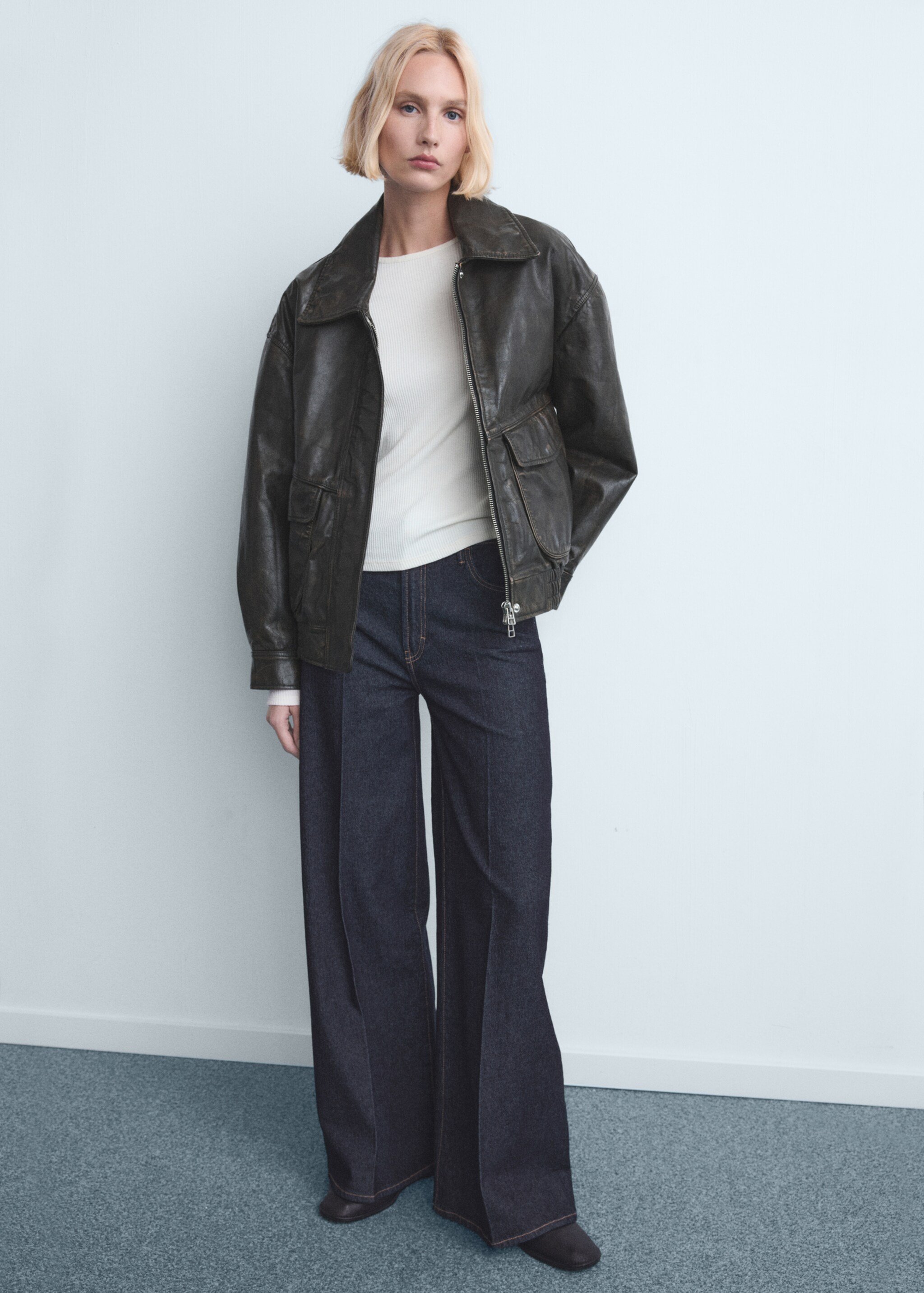 High-rise wideleg jeans - General plane, Open Blue. Ref: 27021197-00.