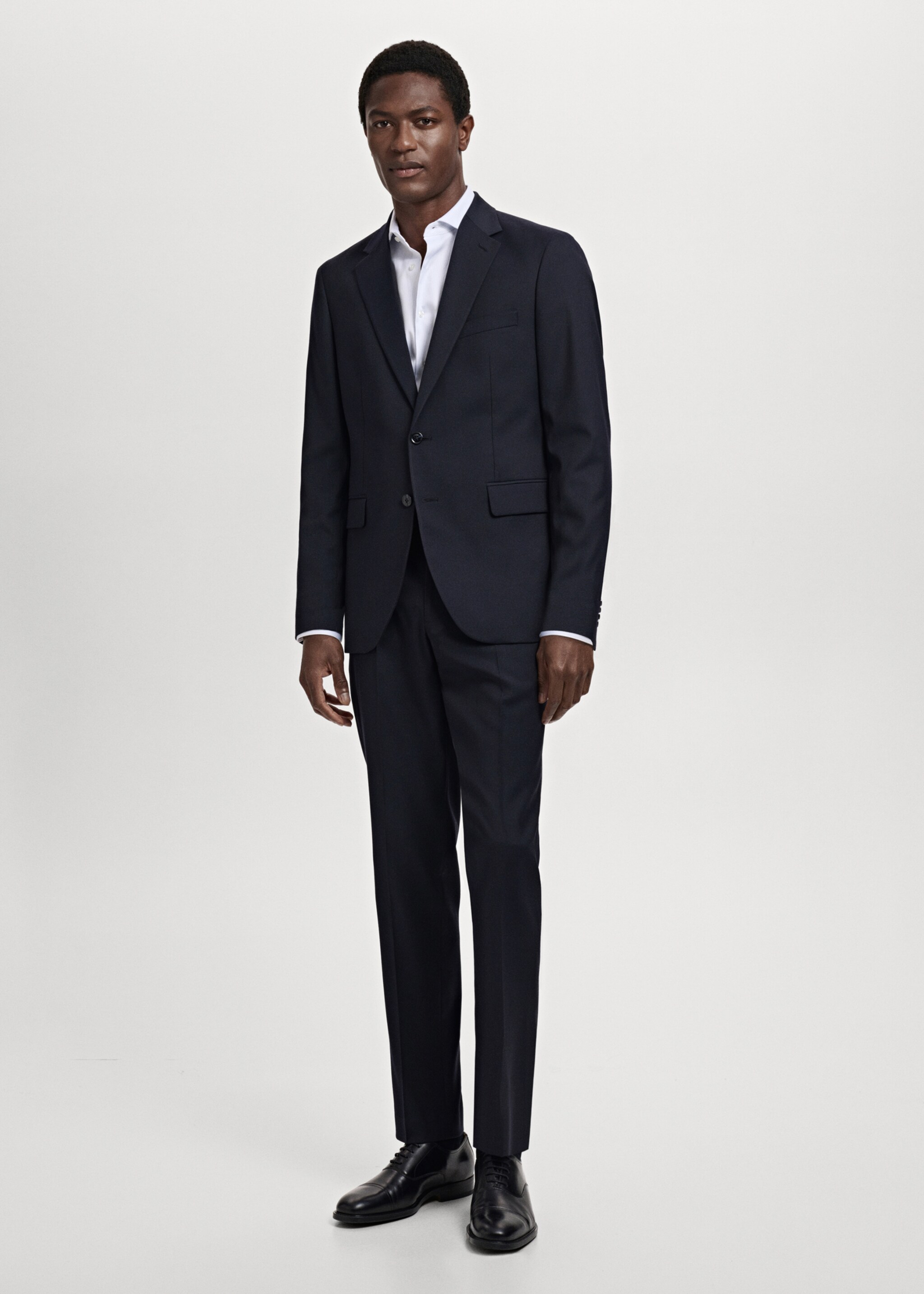 Milan slim-fit suit trousers - General plane, Navy. Ref: 27021204-00.