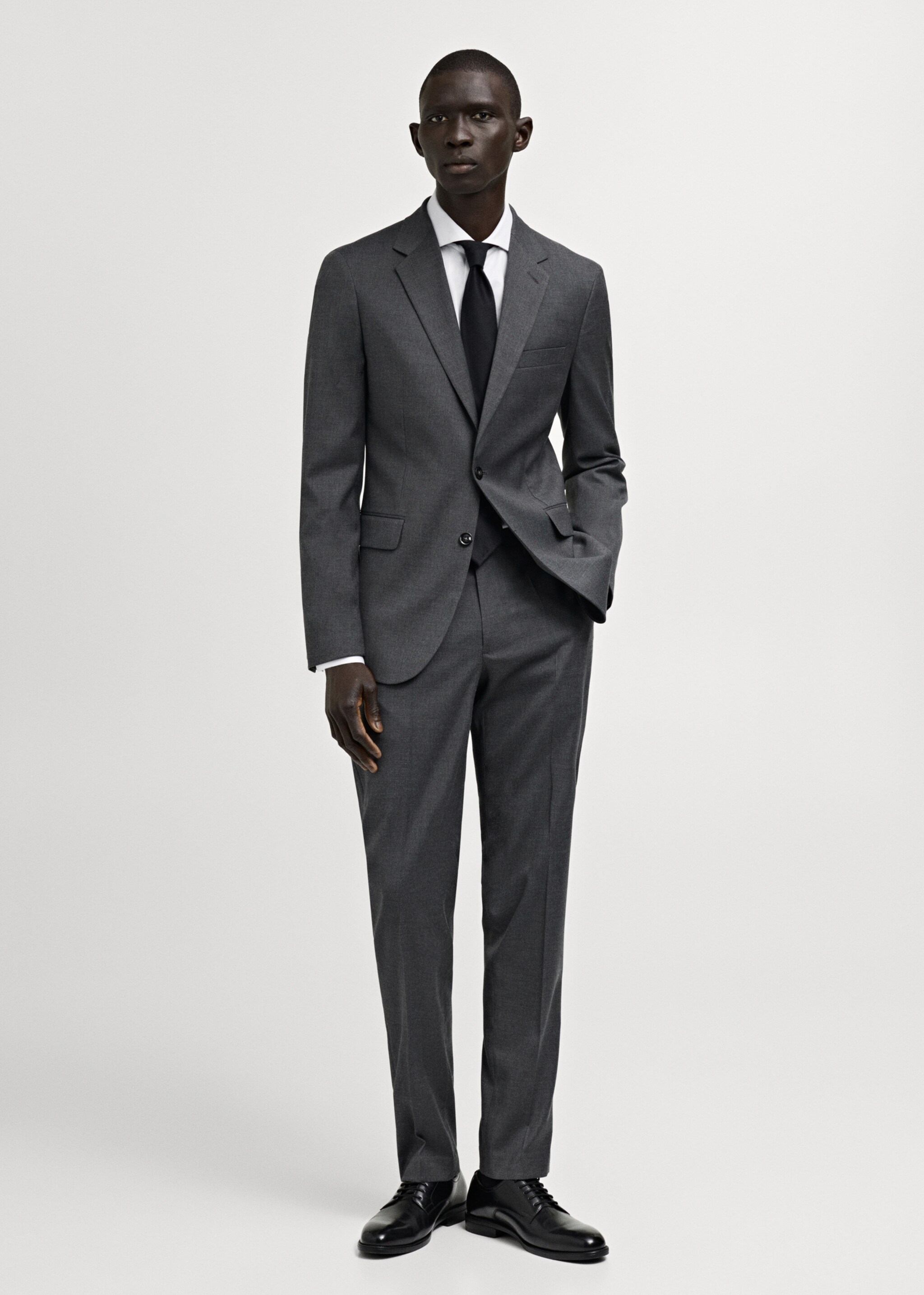 Milan slim-fit suit trousers - General plane, Grey. Ref: 27021205-00.