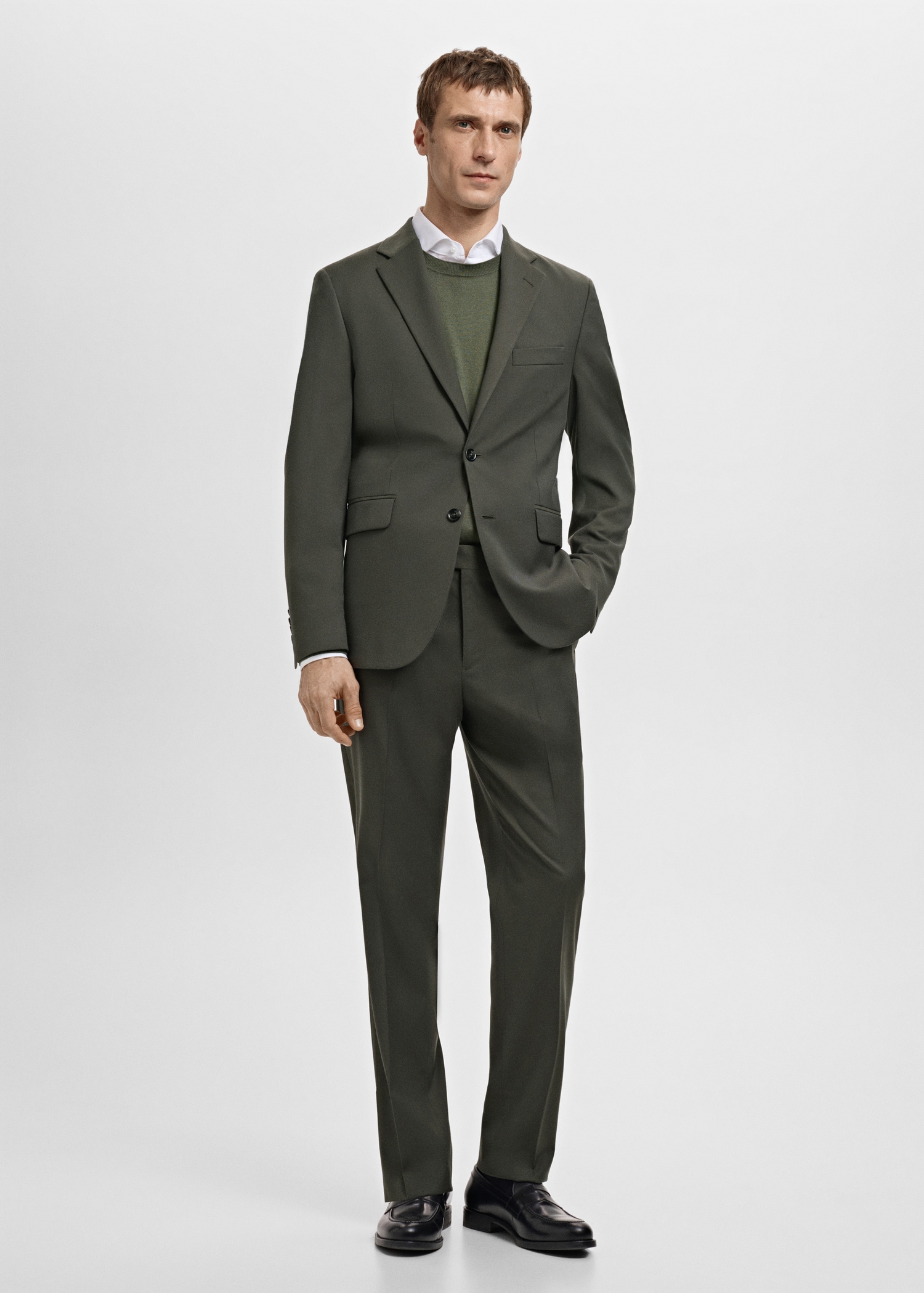 Milan slim-fit suit trousers - General plane