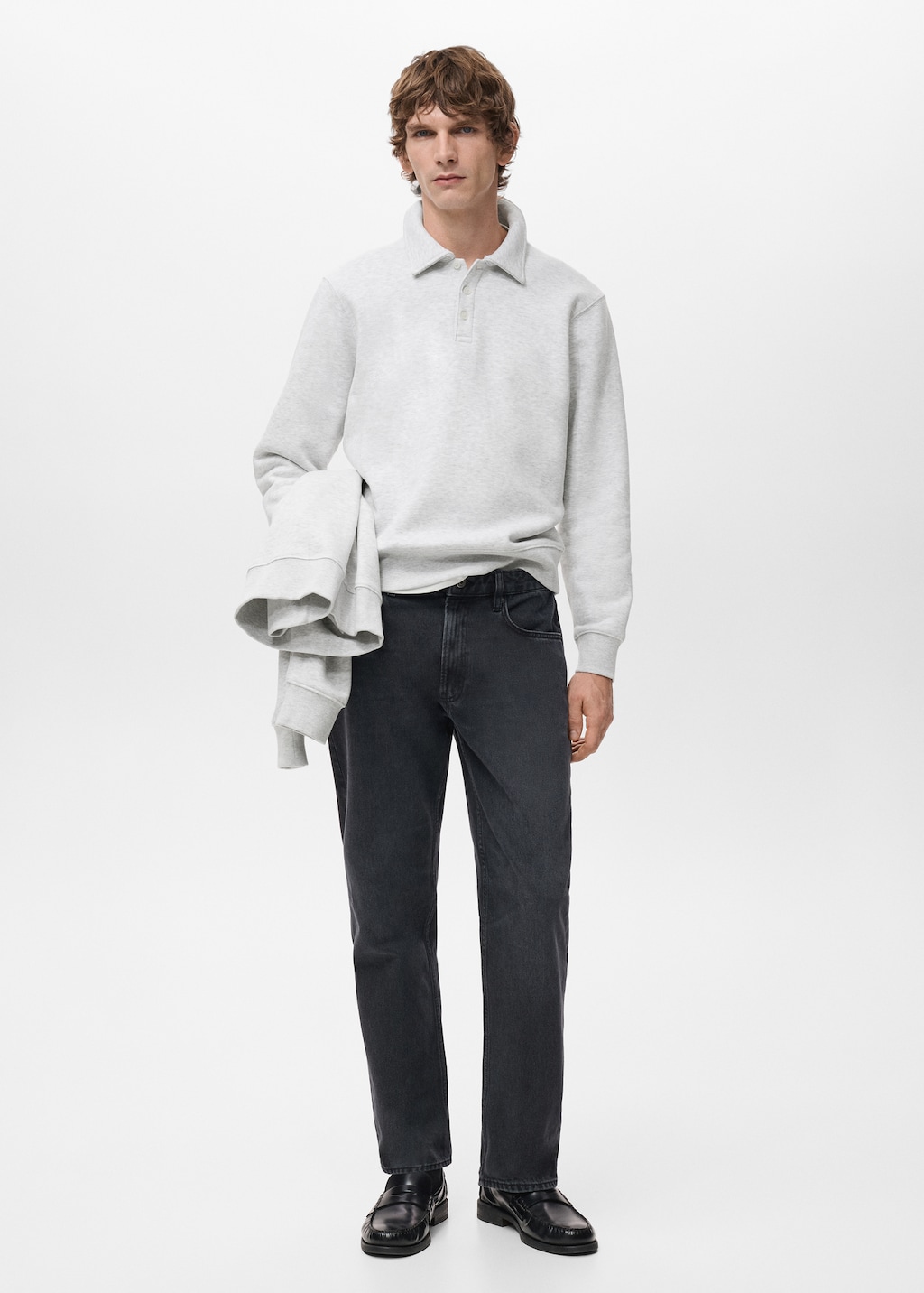 Regular-fit polo sweatshirt