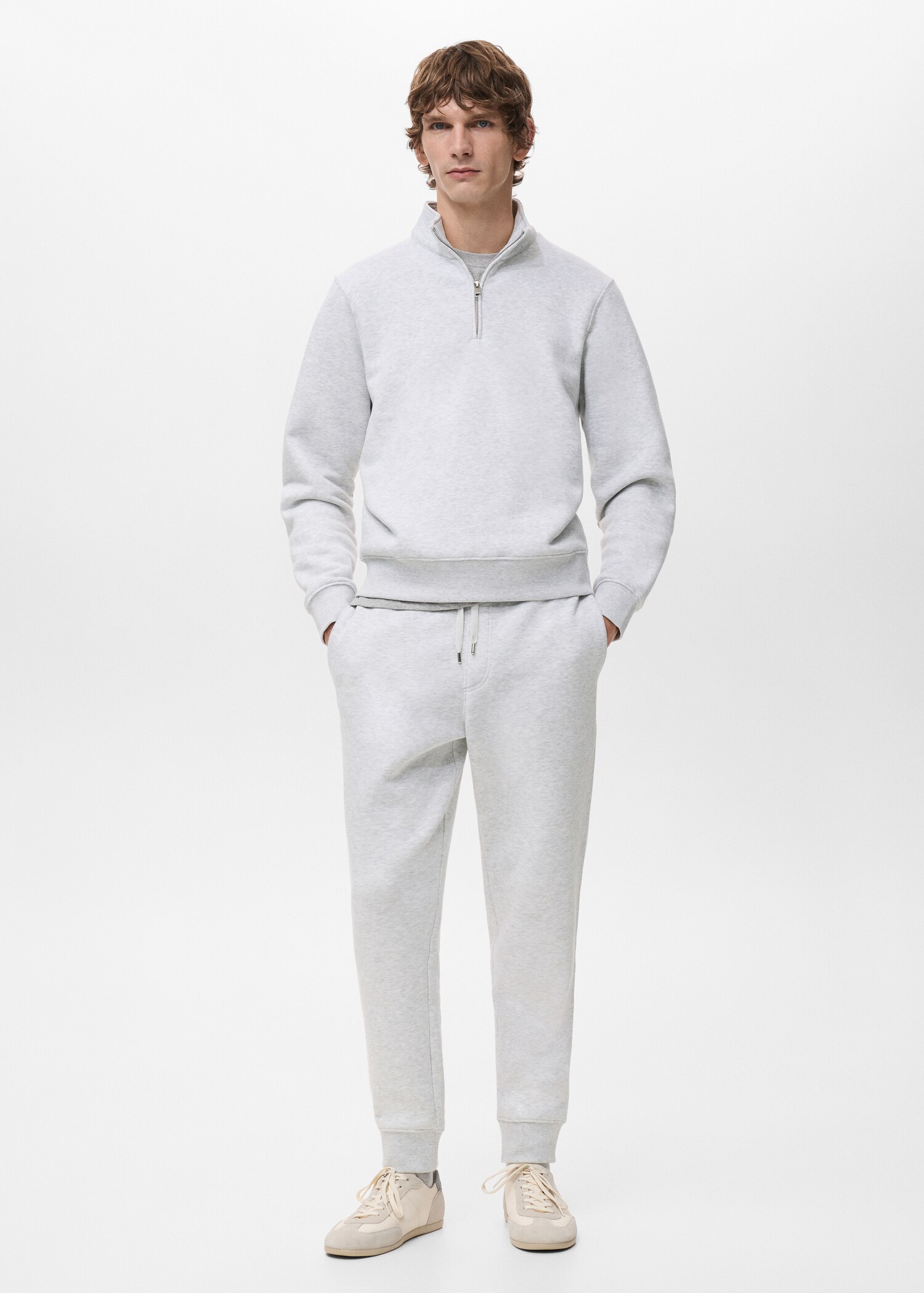 Regular-fit cotton sweatshirt with zip - General plane