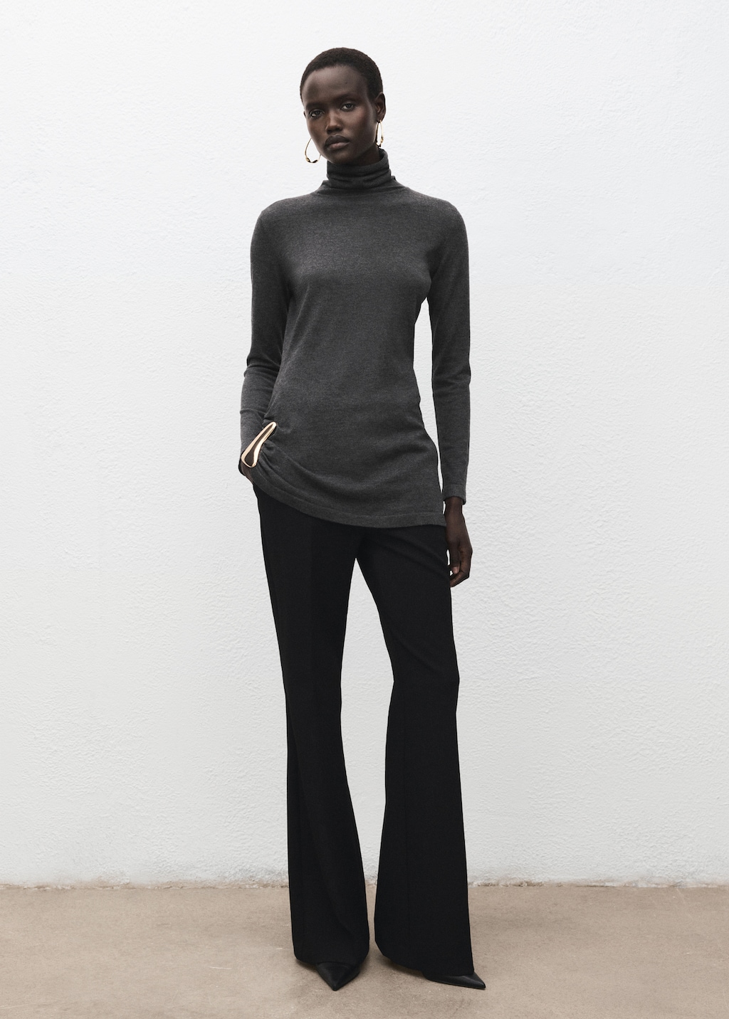 Mango Turtleneck sweater with brooch