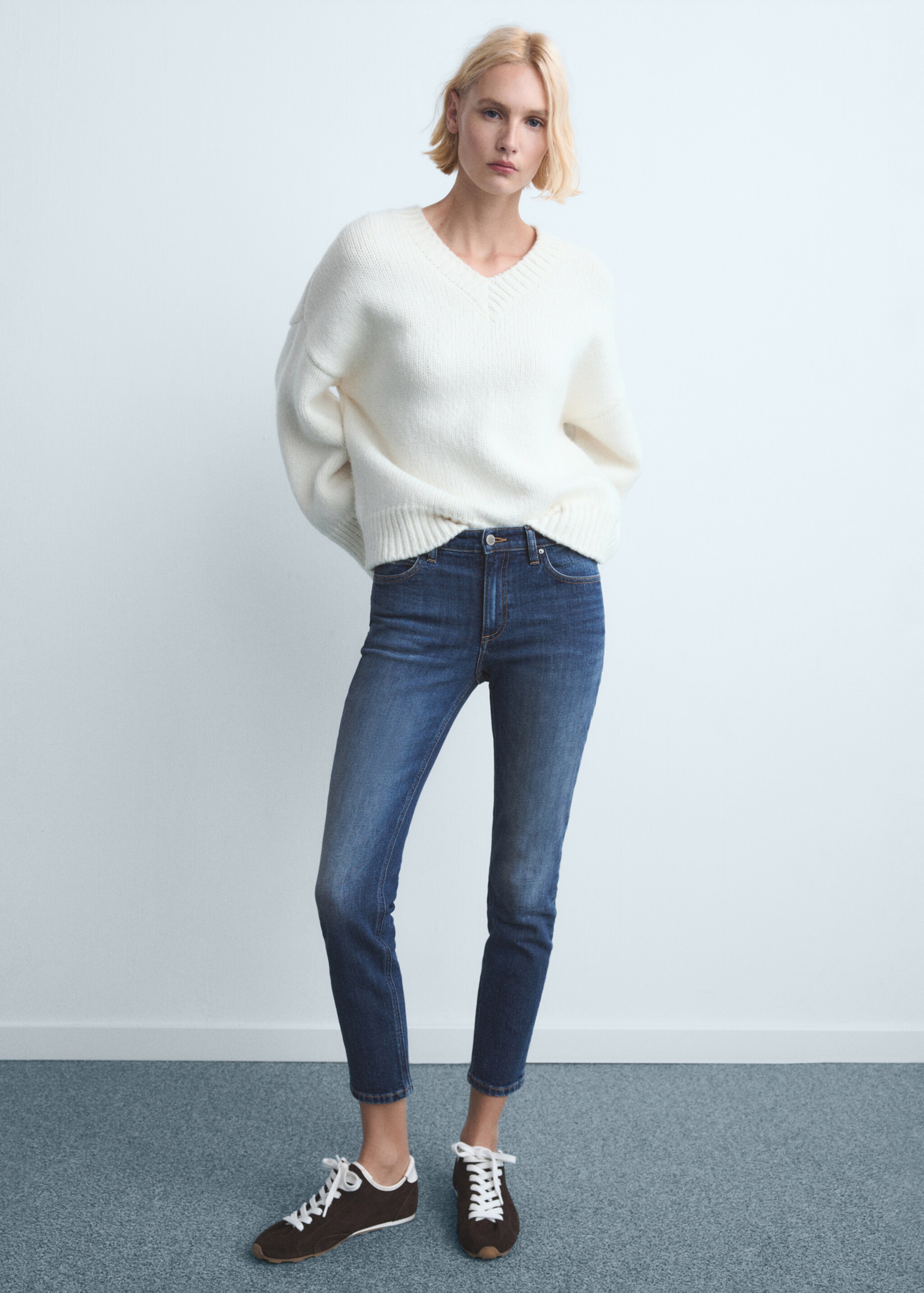 Mid-rise skinny jeans - Overzichtstekening, Donkerblauw. Ref: 27021288-00.