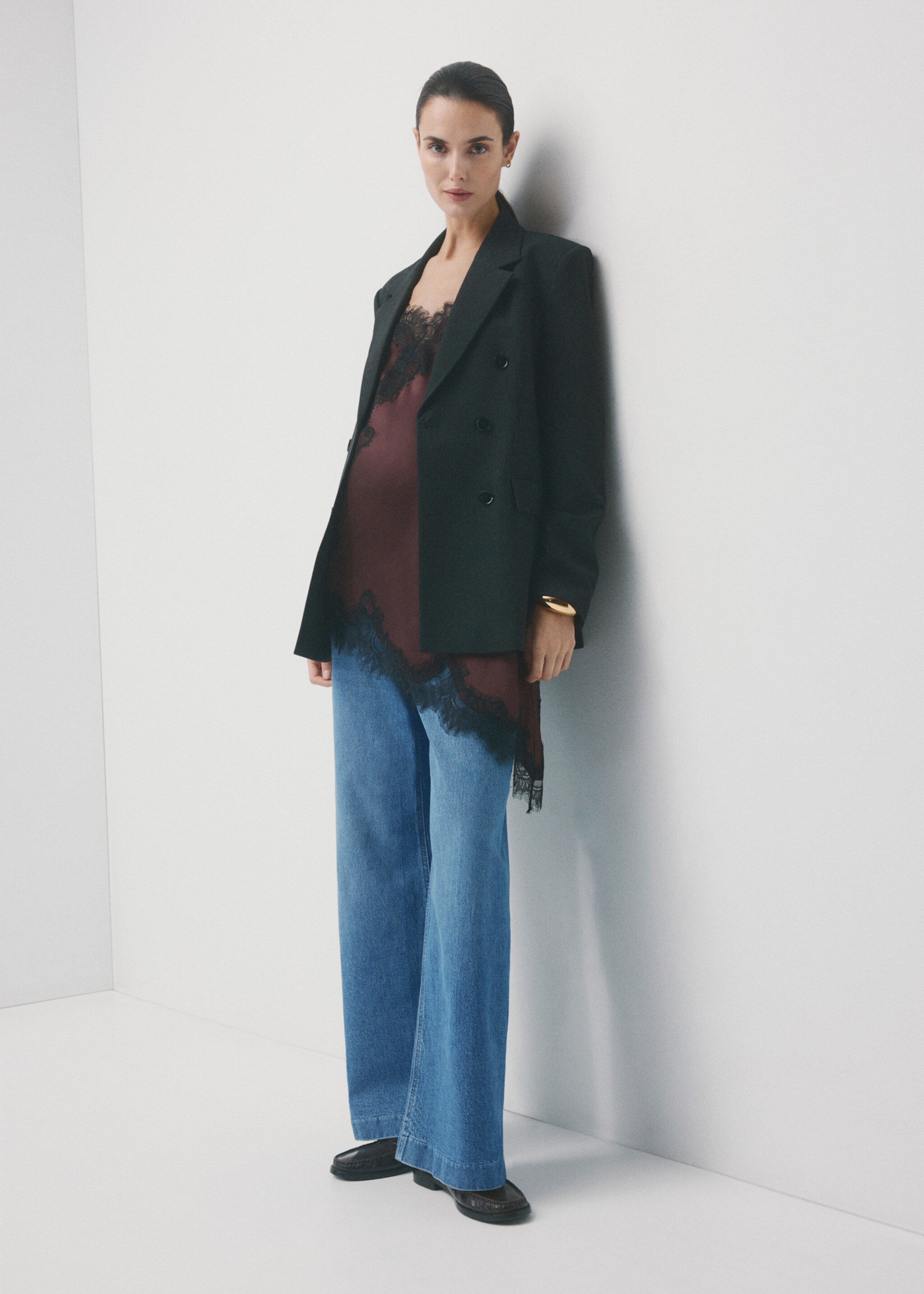 Umstands-Jeans Wide Leg - Allgemeine Ansicht, Mittelblau. Ref: 27021291-00.