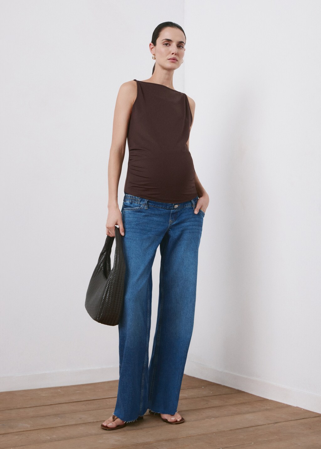 Wide leg maternity jeans